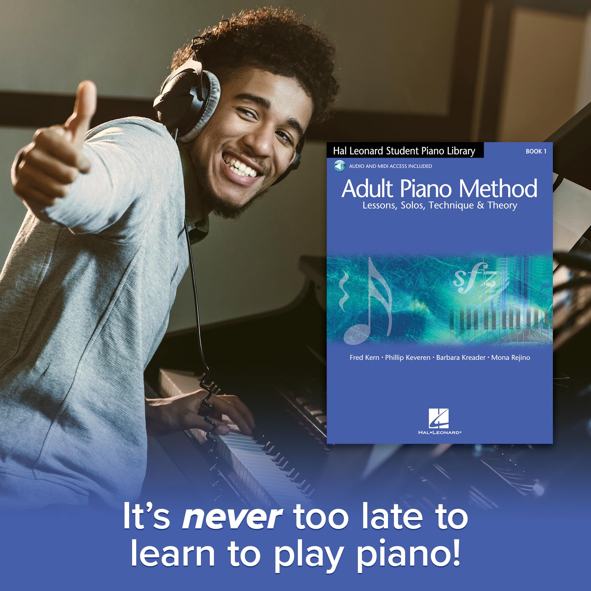 Hal Leonard Adult Piano Method  Book 1  Lessons, Solos, Technique And Theory  With Online Audio Access And Playback+ Features (,Used