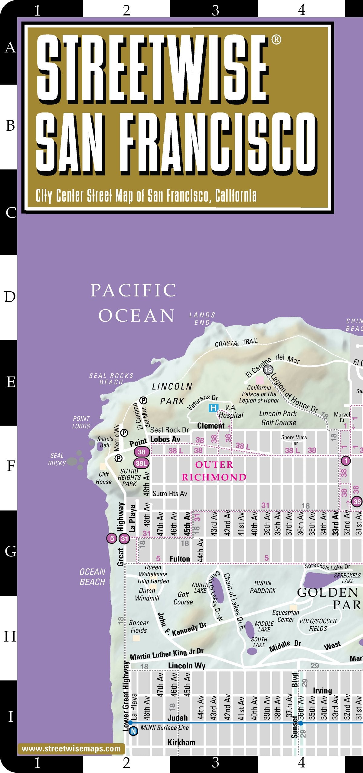 Streetwise San Francisco Map Laminated City Center Street Map of San Francisco, California Folding pocket size travel map wi,Used