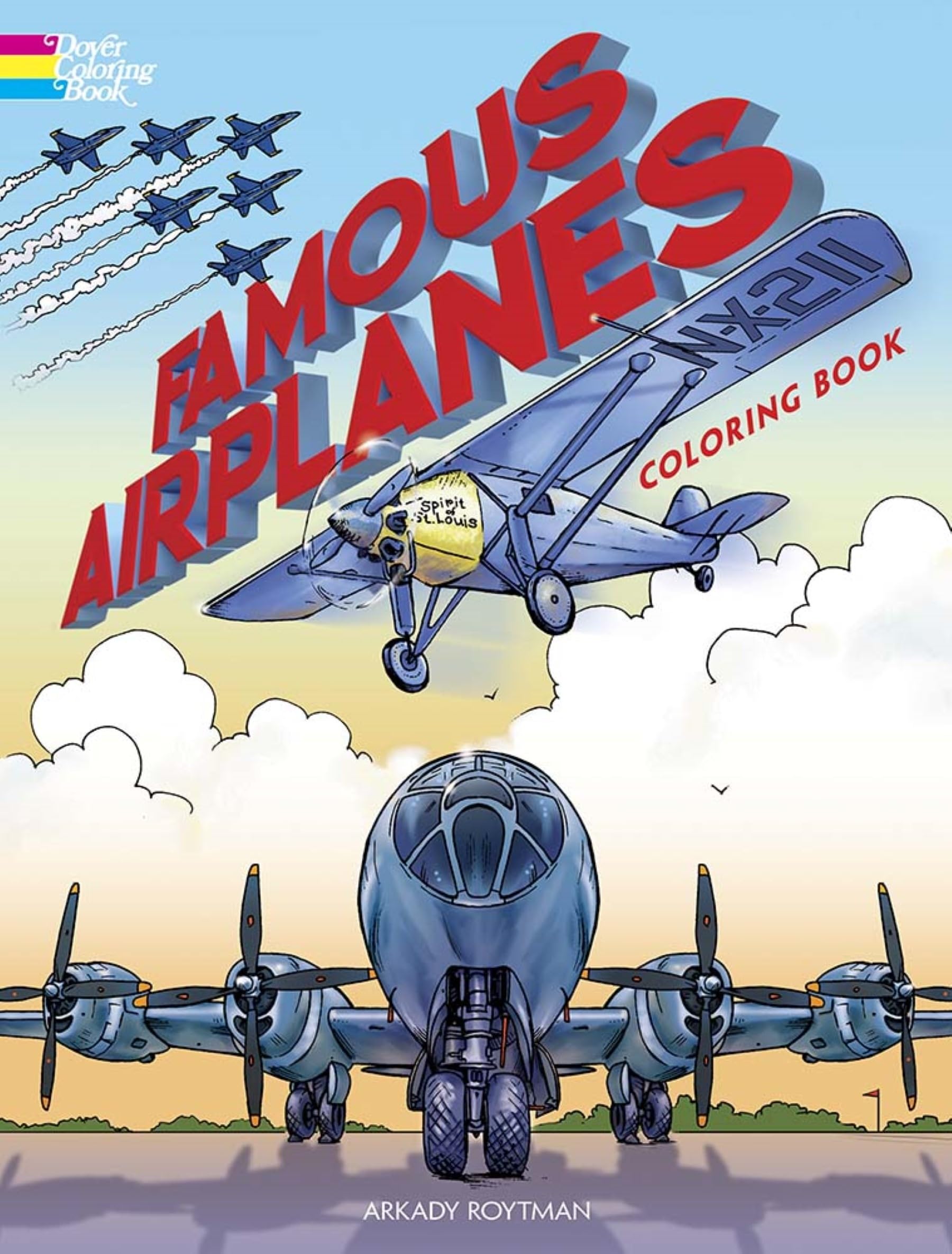 Famous Airplanes Coloring Book (Dover Planes Trains Automobiles Coloring),Used