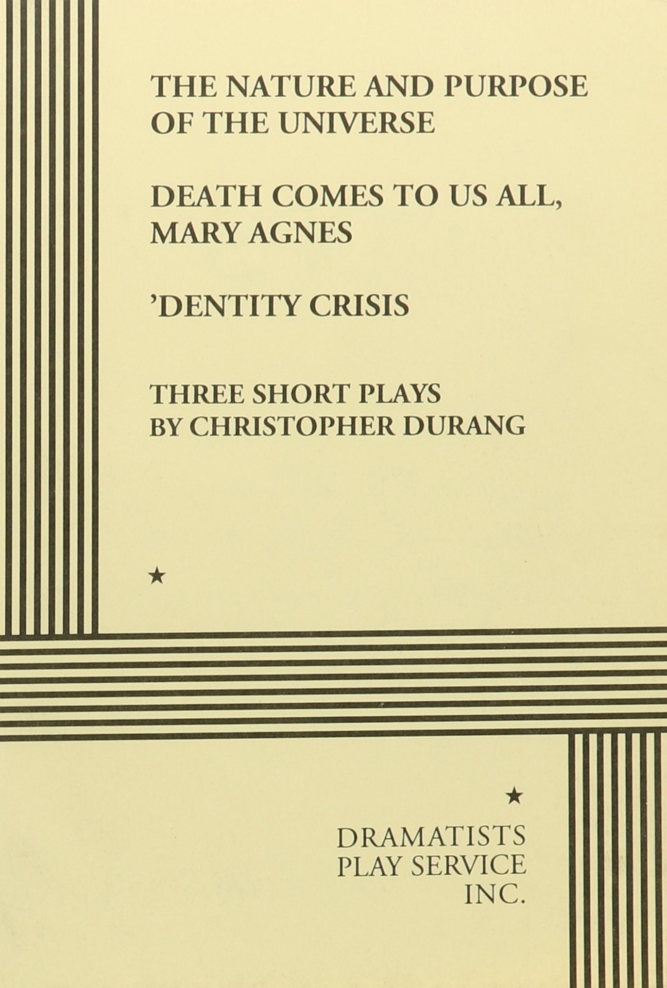 Three Short Plays by Christopher Durang Acting Edition,Used