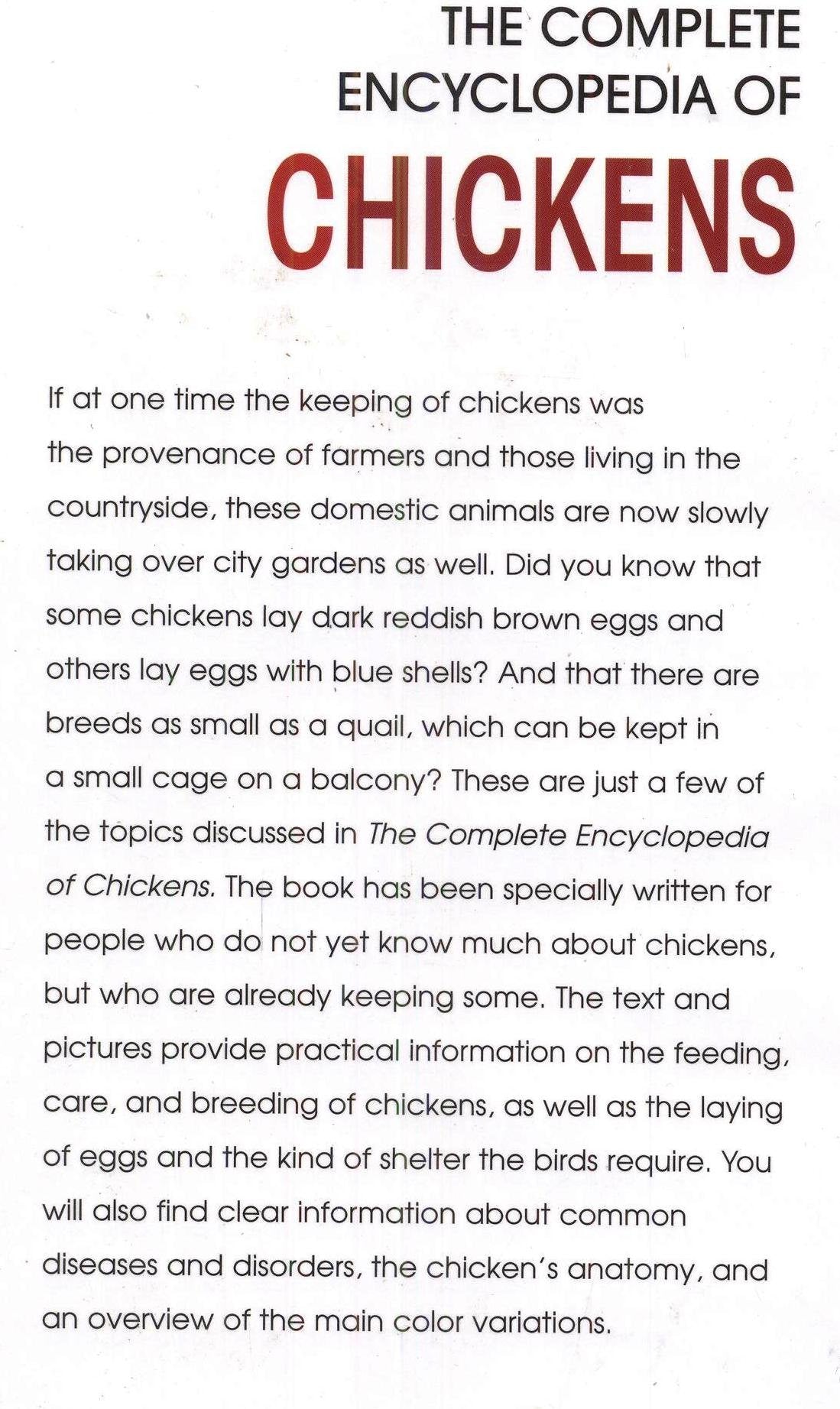 The Complete Encyclopedia Of Chickens,Used