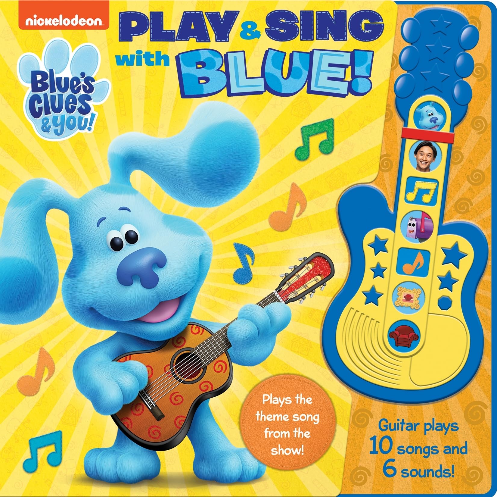 Nickelodeon Blues Clues & You!  Play & Sing with Blue!  Board Book with Interactive Sound Toy Guitar  Includes Theme Song  P,Used