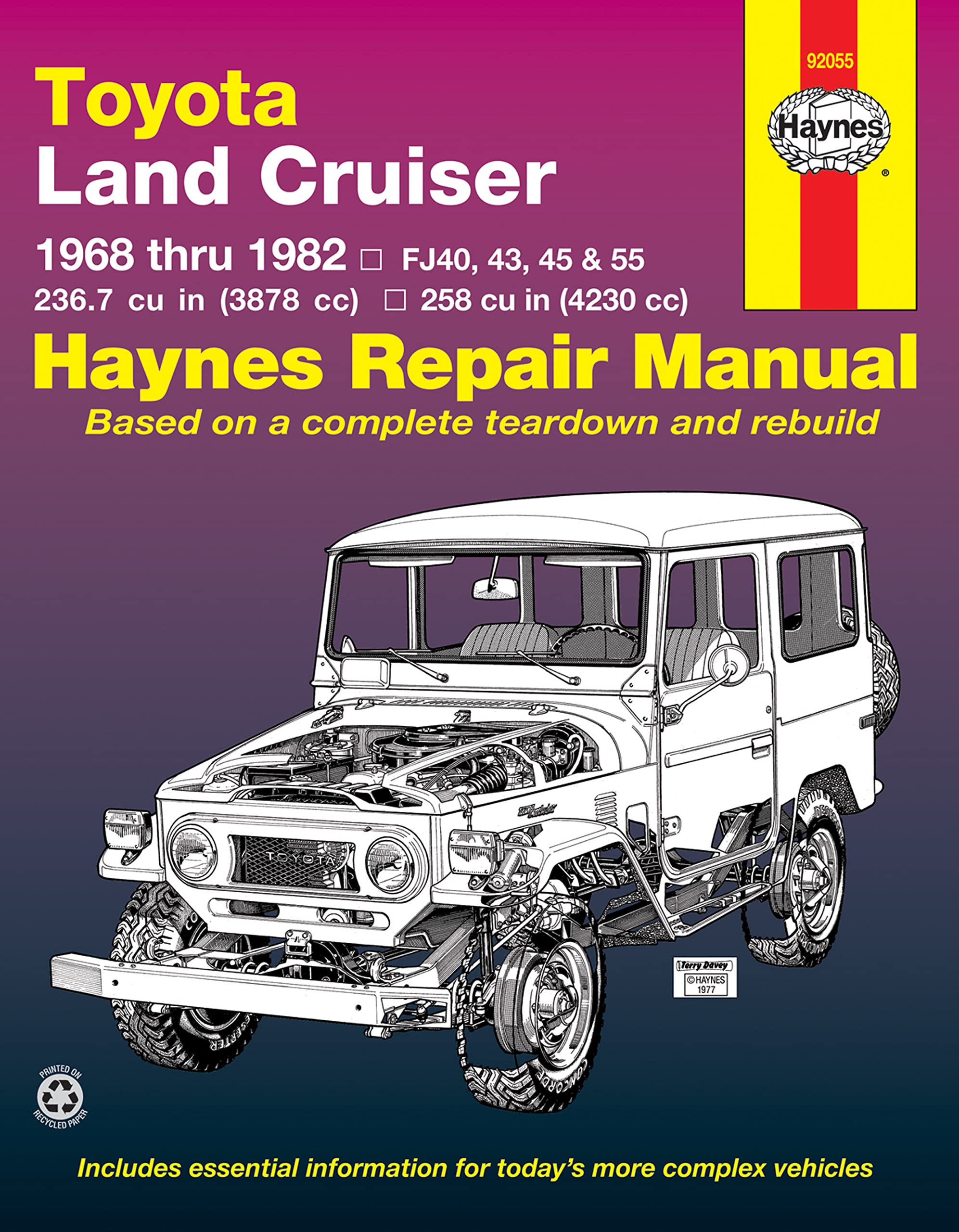 Toyota Land Cruiser Series FJ40, FJ43, FJ45 & FJ55 (19681982) Haynes Repair Man,New