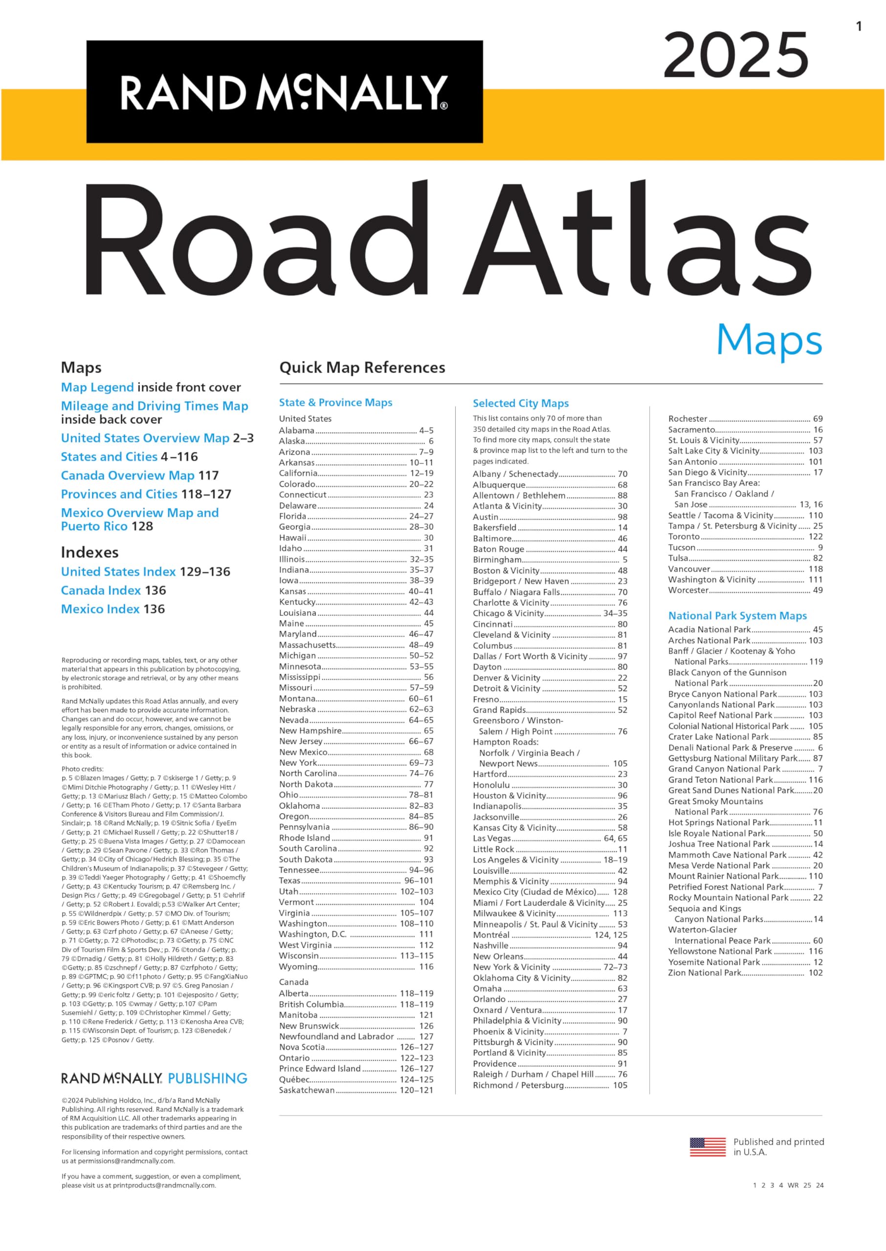 Rand Mcnally 2025 Road Atlas,Used