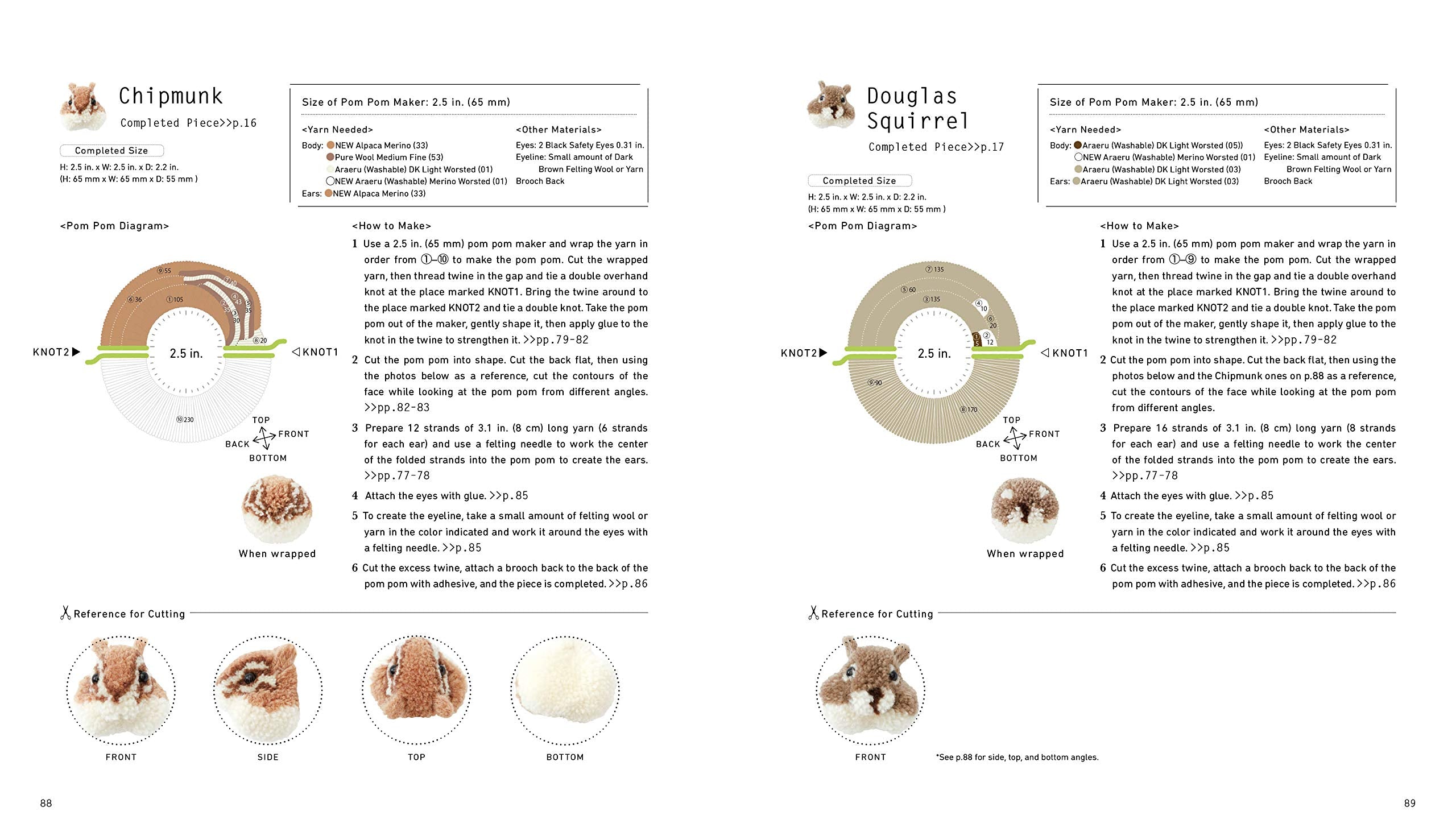 Pom Pom Animals: 45 Easy and Adorable Projects Made from Wool,New