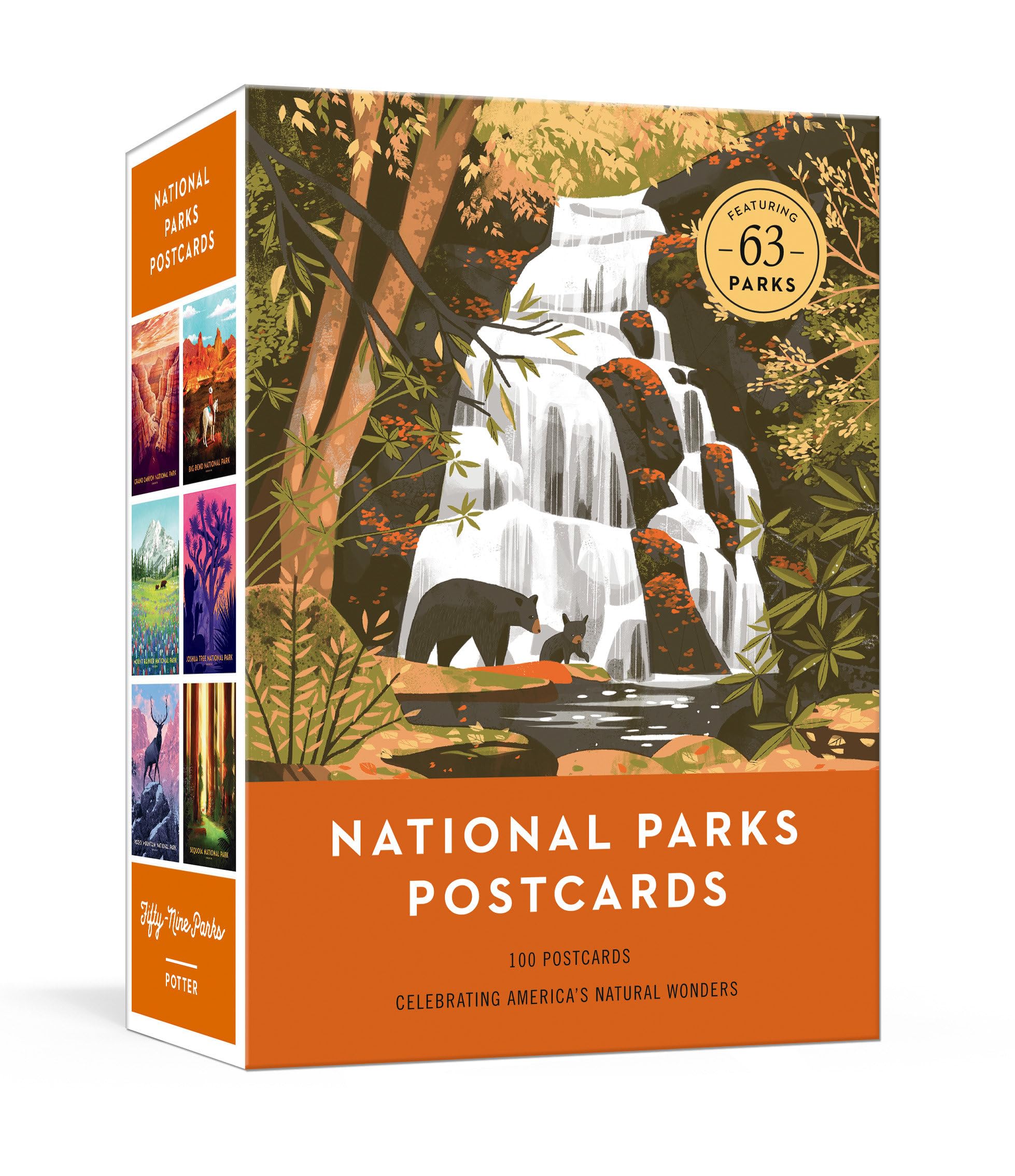National Parks Postcards: 100 Illustrations That Celebrate America's Natural Wonders,Used