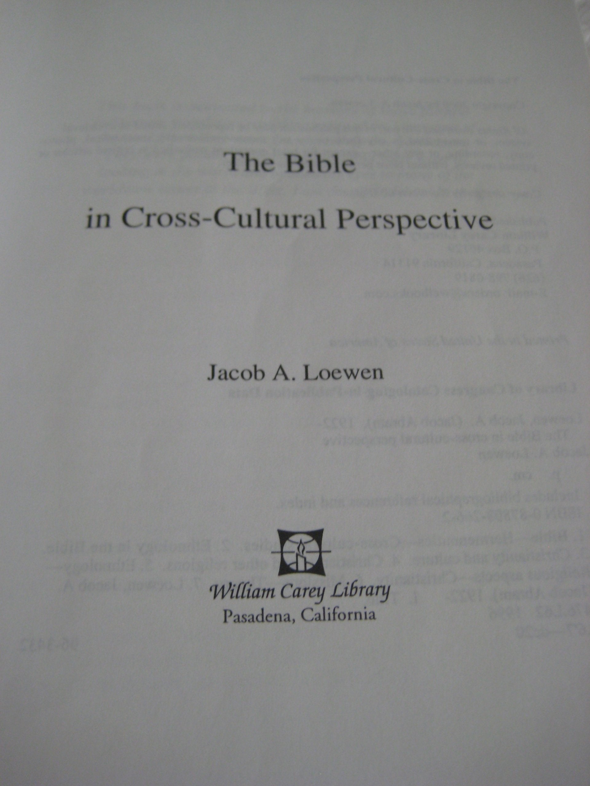 The Bible in CrossCultural Perspective,Used