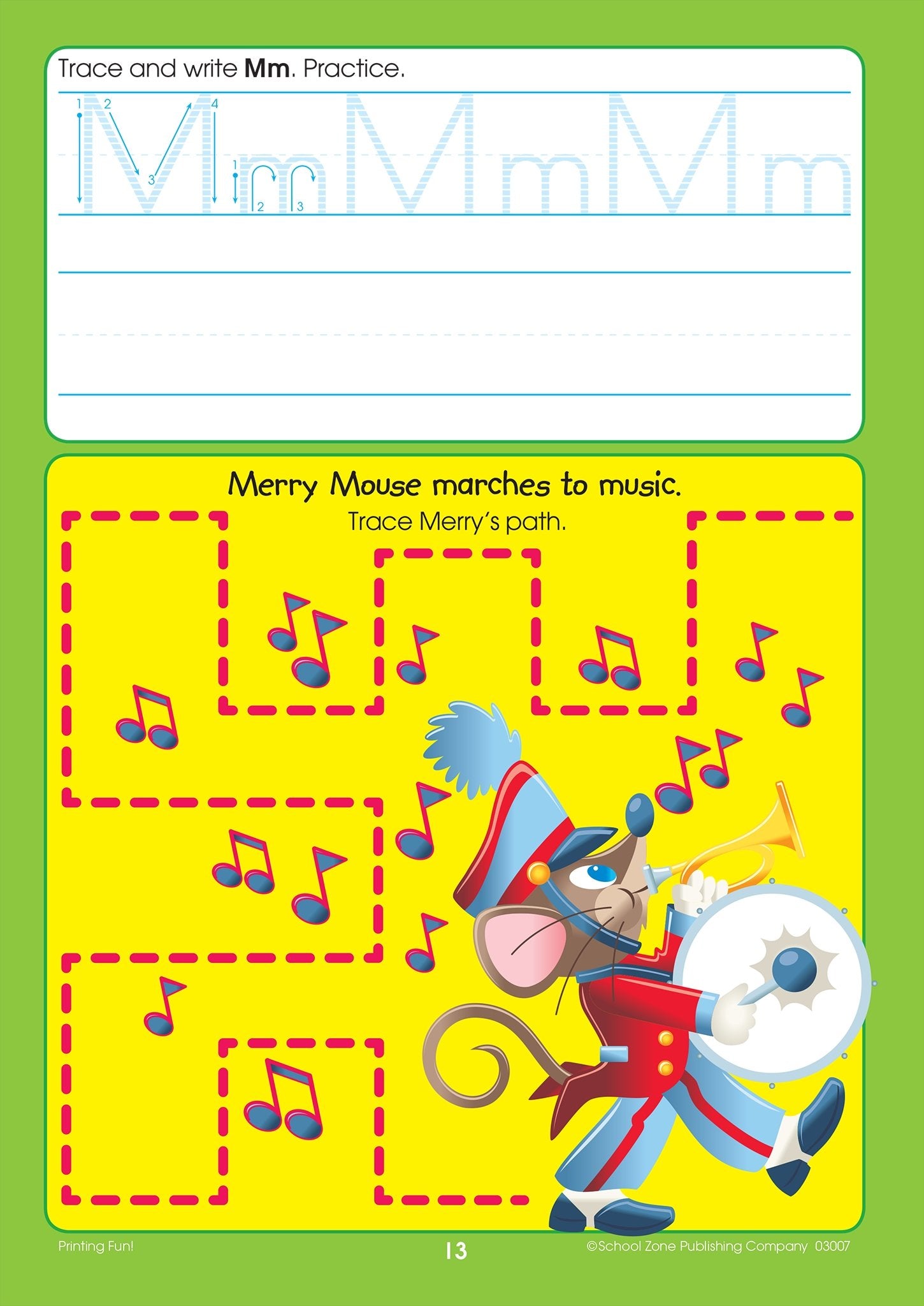 School Zone Printing Fun! Write & Reuse Workbook Ages 4 To 6, Preschool To Kindergarten, Tracing Letters, Prewriting, Wipe ,Used