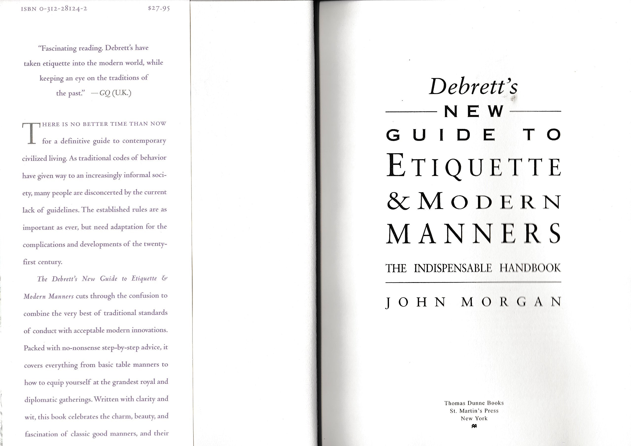 Debrett's New Guide to Etiquette and Modern Manners: The Indispensable Handbook,Used