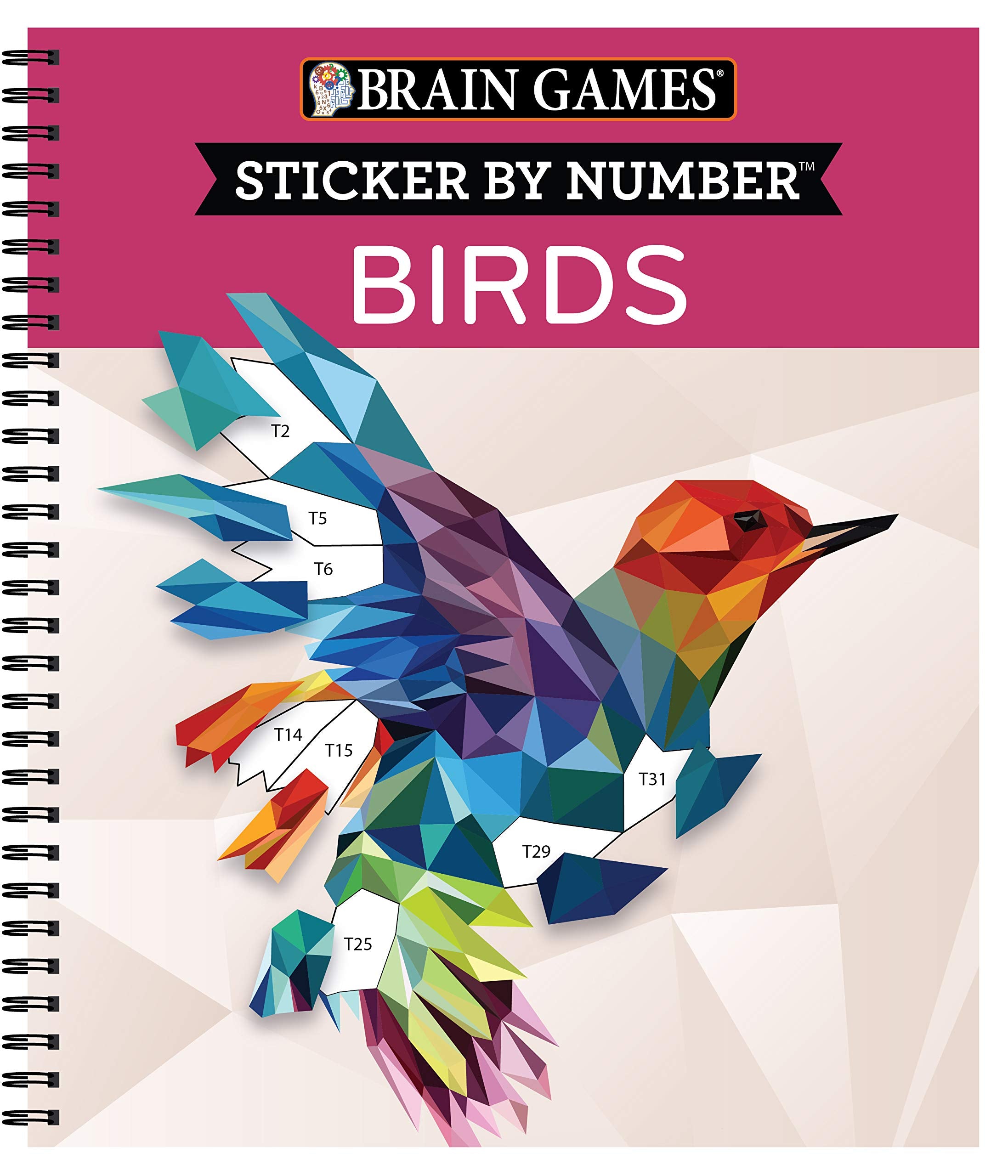 Brain Games Sticker By Number: Birds (28 Images To Sticker),New