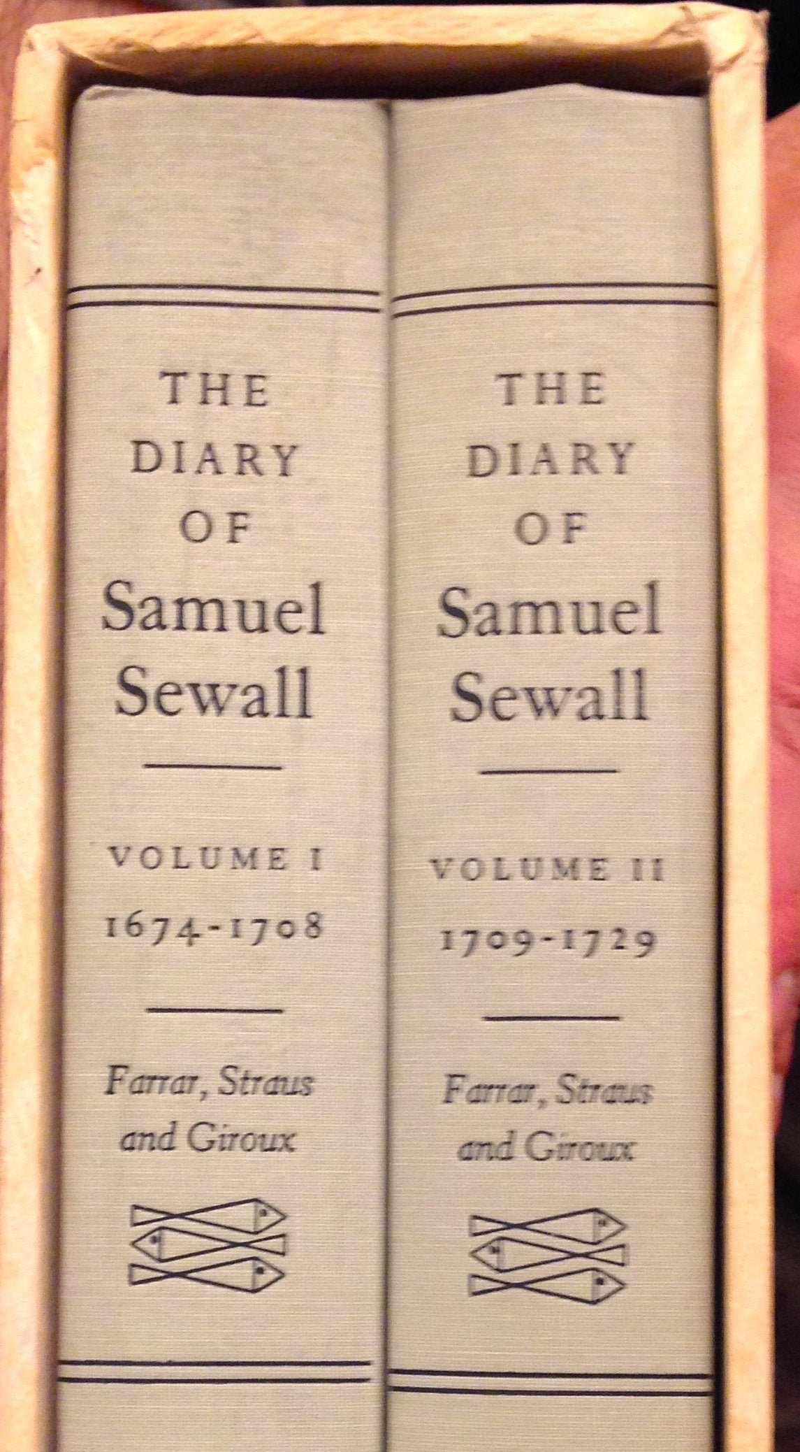 The Diary of Samuel Sewall, 16741729. 2 volumes,Used