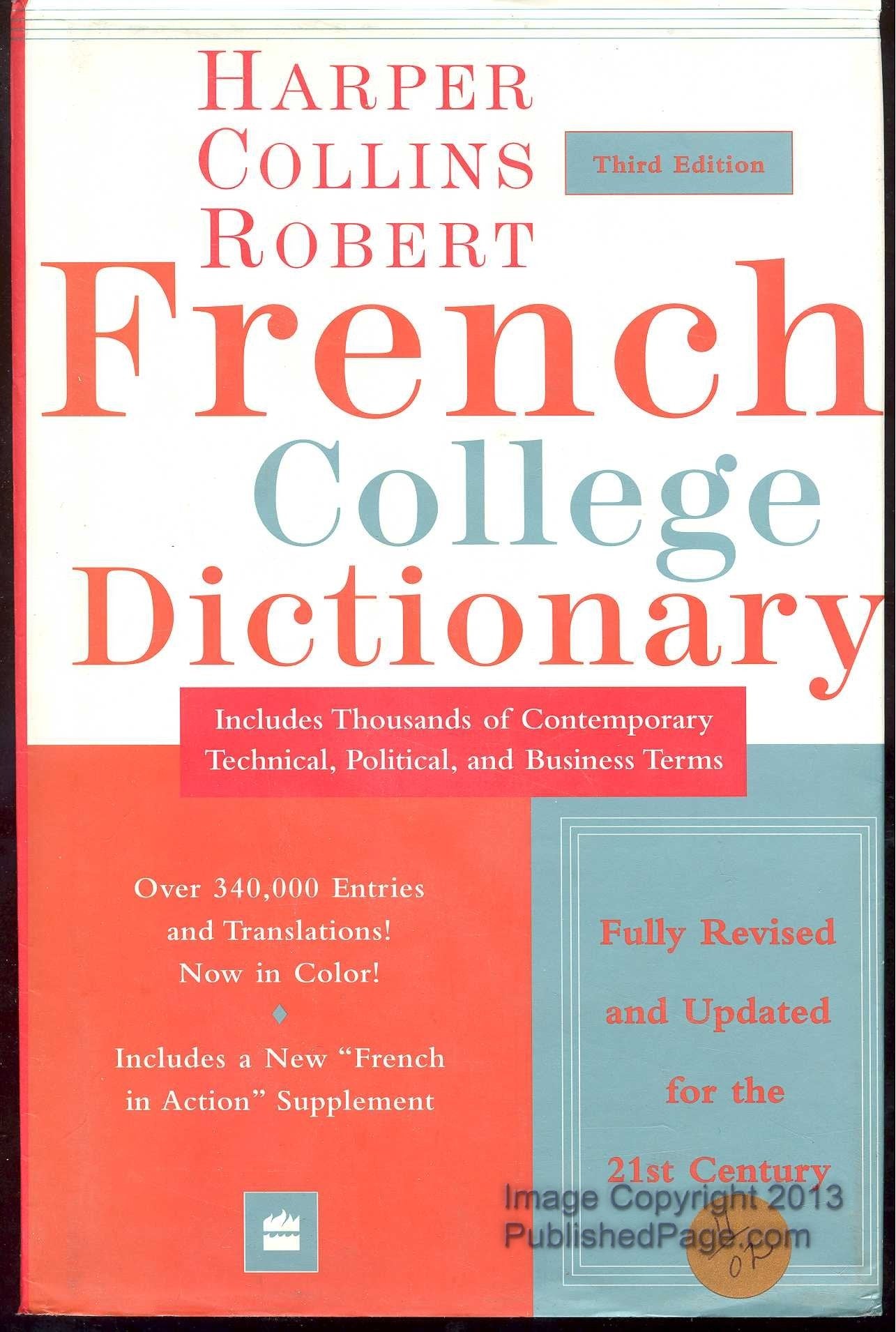 Harper Collins Robert French College Dictionary,New