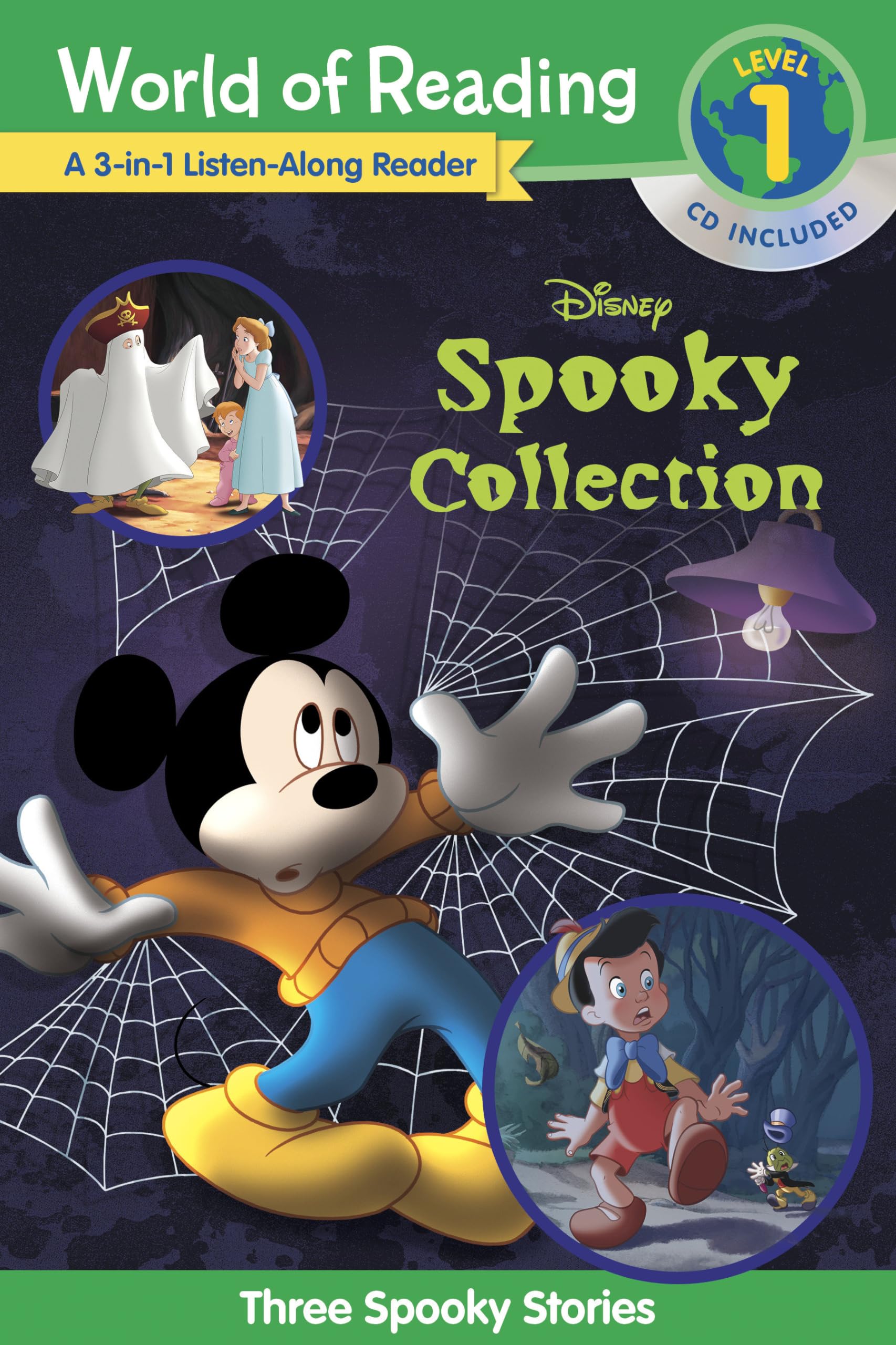 World of Reading: Disney's Spooky Collection 3in1 ListenAlong ReaderLevel 1 Reader: 3 Scary Stories with CD!,Used
