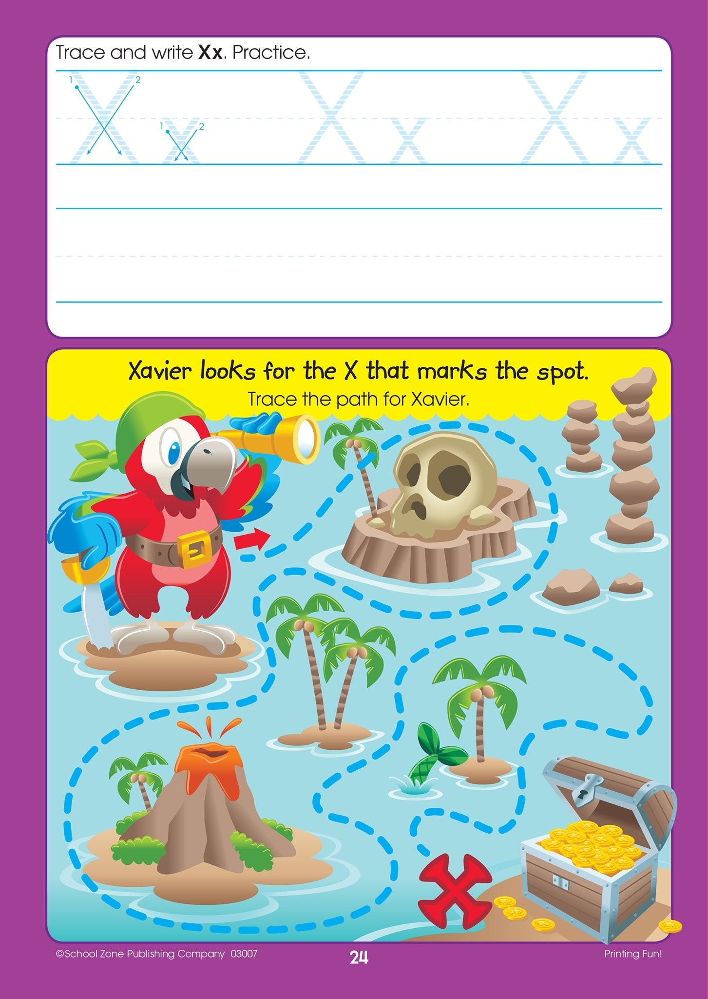 School Zone Printing Fun! Write & Reuse Workbook Ages 4 To 6, Preschool To Kindergarten, Tracing Letters, Prewriting, Wipe ,Used