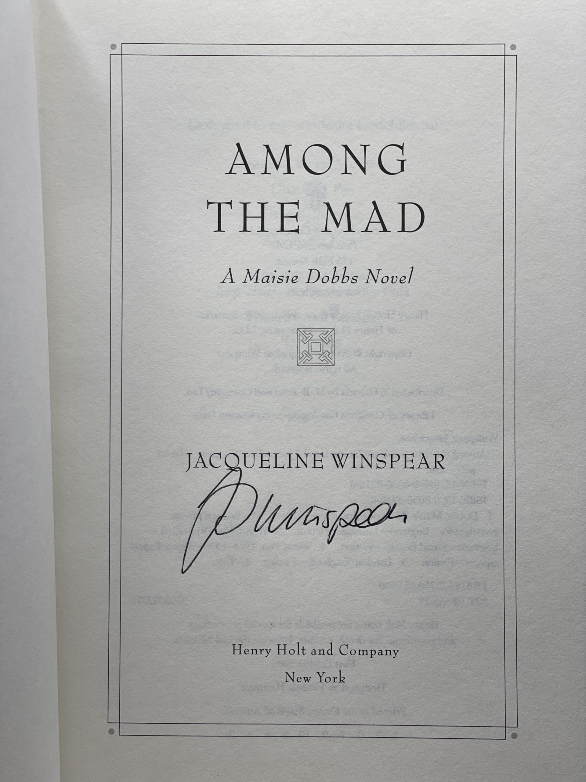 Among the Mad (Maisie Dobbs Novels),Used