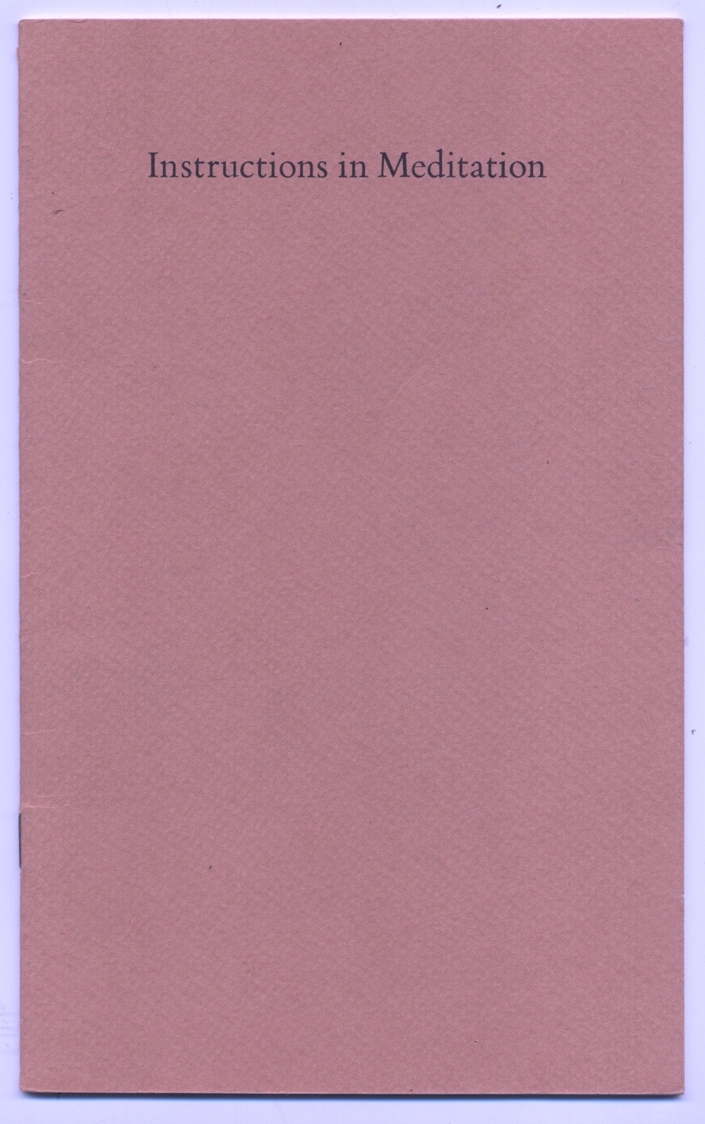 Instructions In Meditation