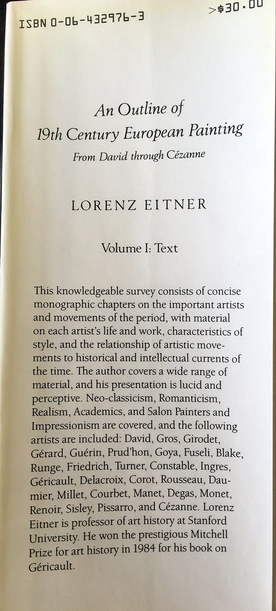 An Outline of 19th Century European Painting: From David Through Cezanne (Icon Editions),Used