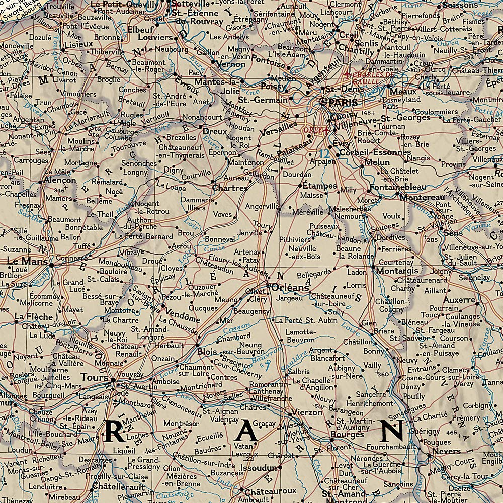 National Geographic: France, Belgium, and The Netherlands Executive Wall Map (23 x 30 inches) (National Geographic Reference Map,Used
