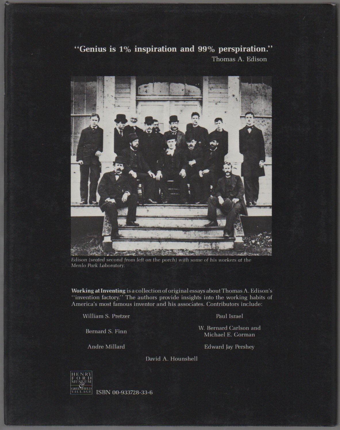 Working at Inventing: Thomas A. Edison and the Menlo Park Experience,Used