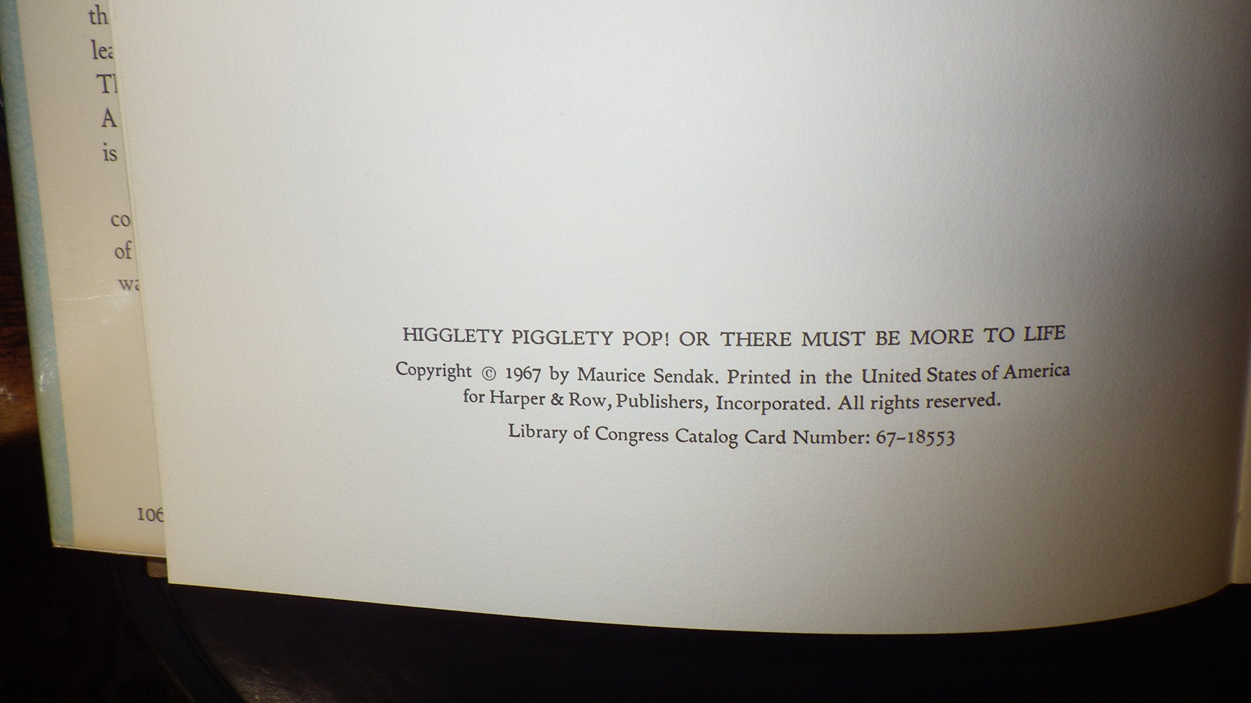 Higglety Pigglety Pop! Or, There Must Be More To Life,Used