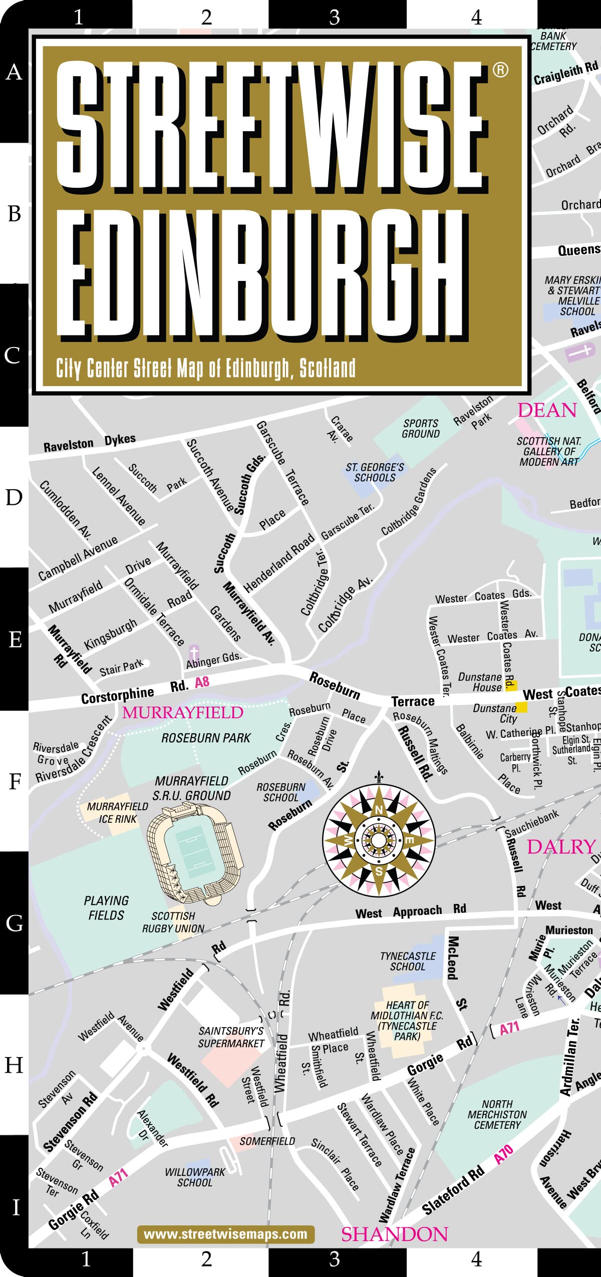 Streetwise Edinburgh Map  Laminated City Center Street Map of Edinburgh, Scotland (Michelin Streetwise Maps),Used