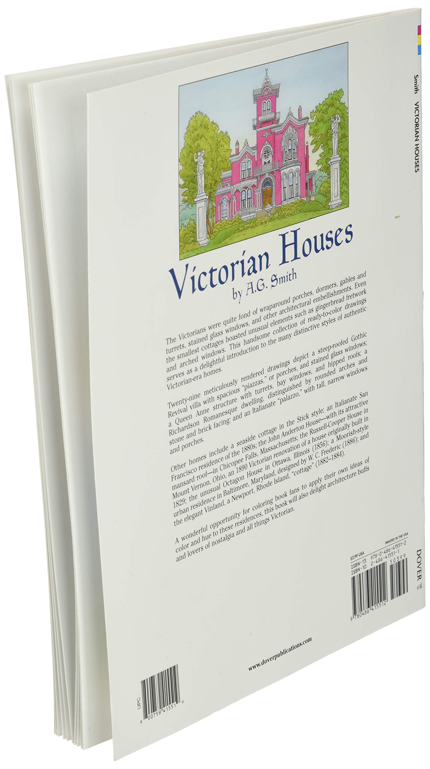 Victorian Houses Coloring Book (Dover American History Coloring Books),Used