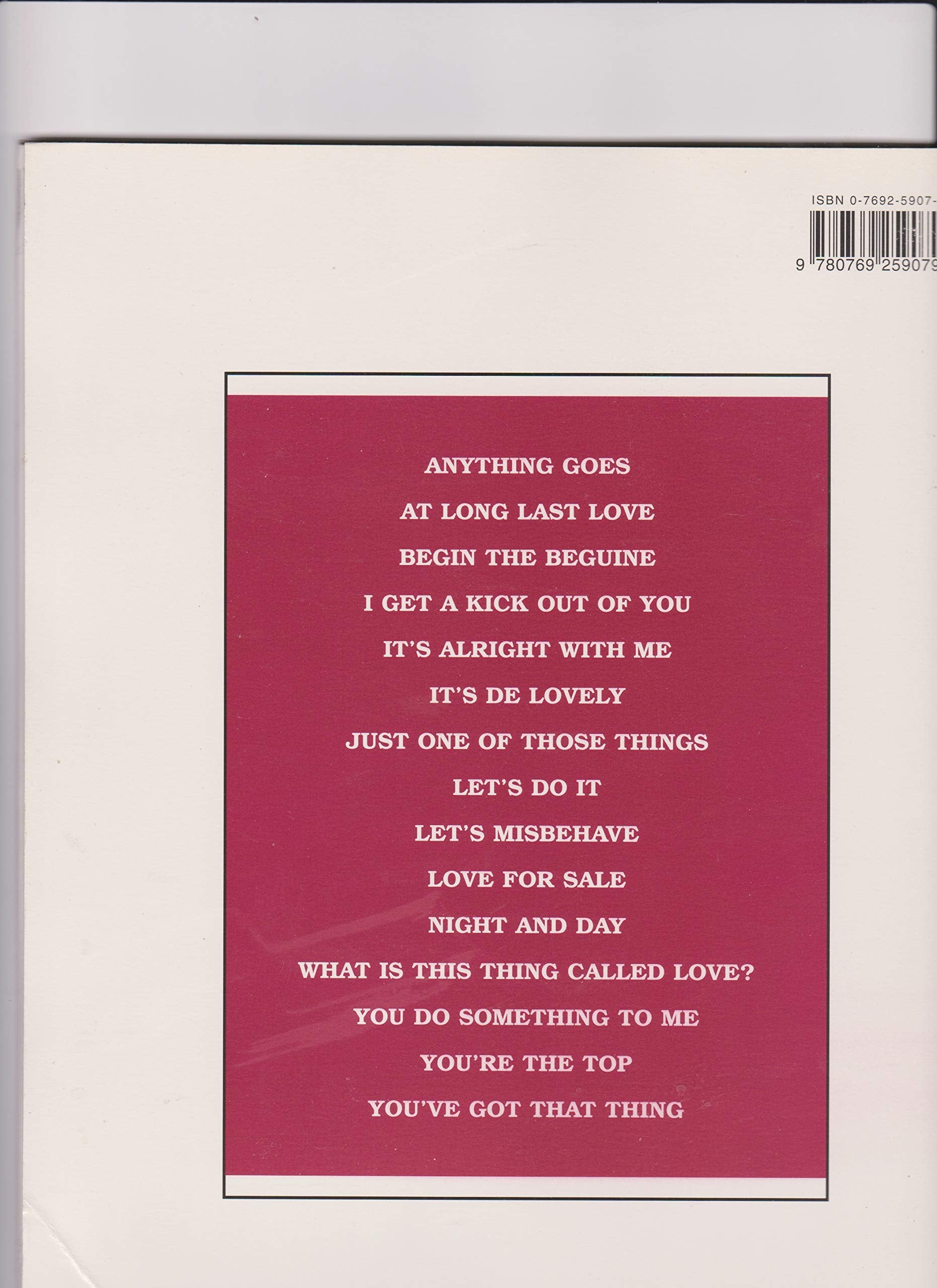 Favorite Cole Porter / Piano Accompaniment,Used
