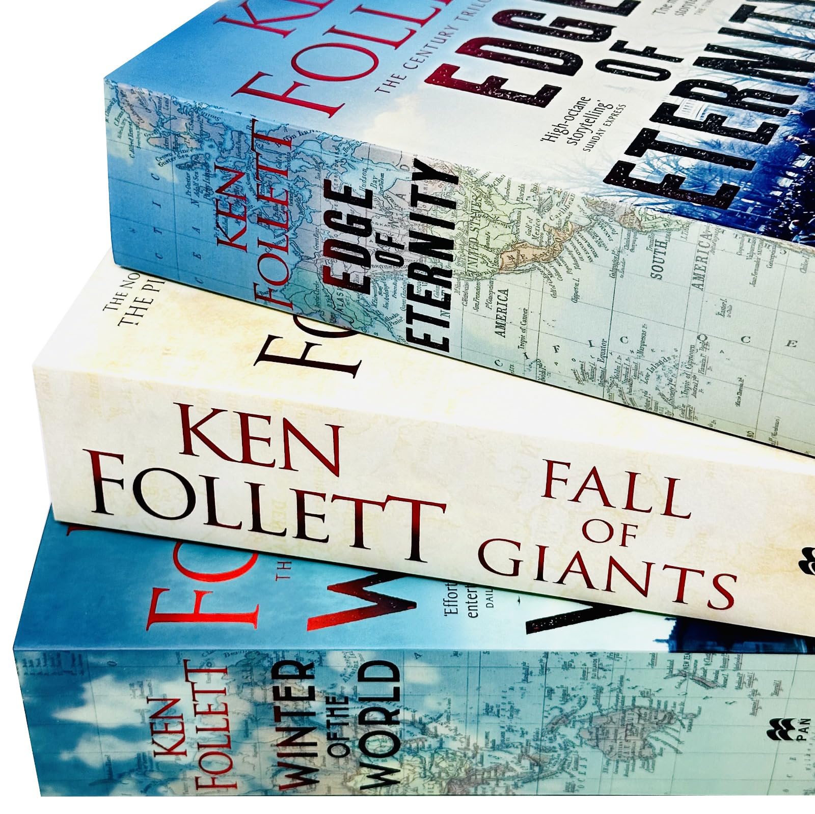 Ken Follett Century Trilogy War Stories Collection 3 Books Set (Fall of Giants, Winter of the World , Edge of Eternity),New