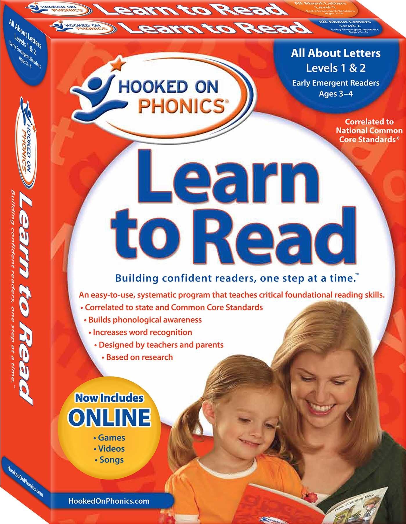 Hooked on Phonics Learn to Read  Levels 1&2 Complete: All About Letters (Early Emergent Readers  PreK  Ages 34) (1),Used