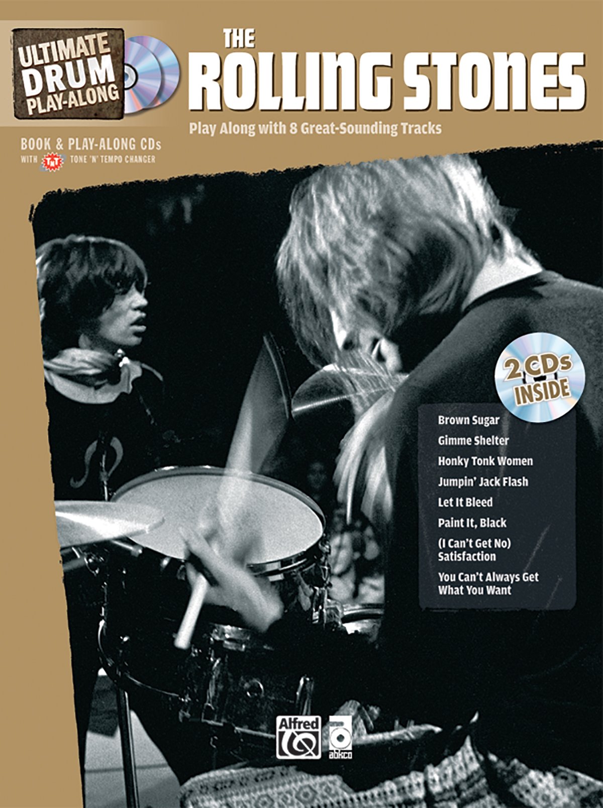 Ultimate Drum PlayAlong Rolling Stones: Play Along with 8 GreatSounding Tracks (Authentic Drum), Book & Online Audio/Software ,Used