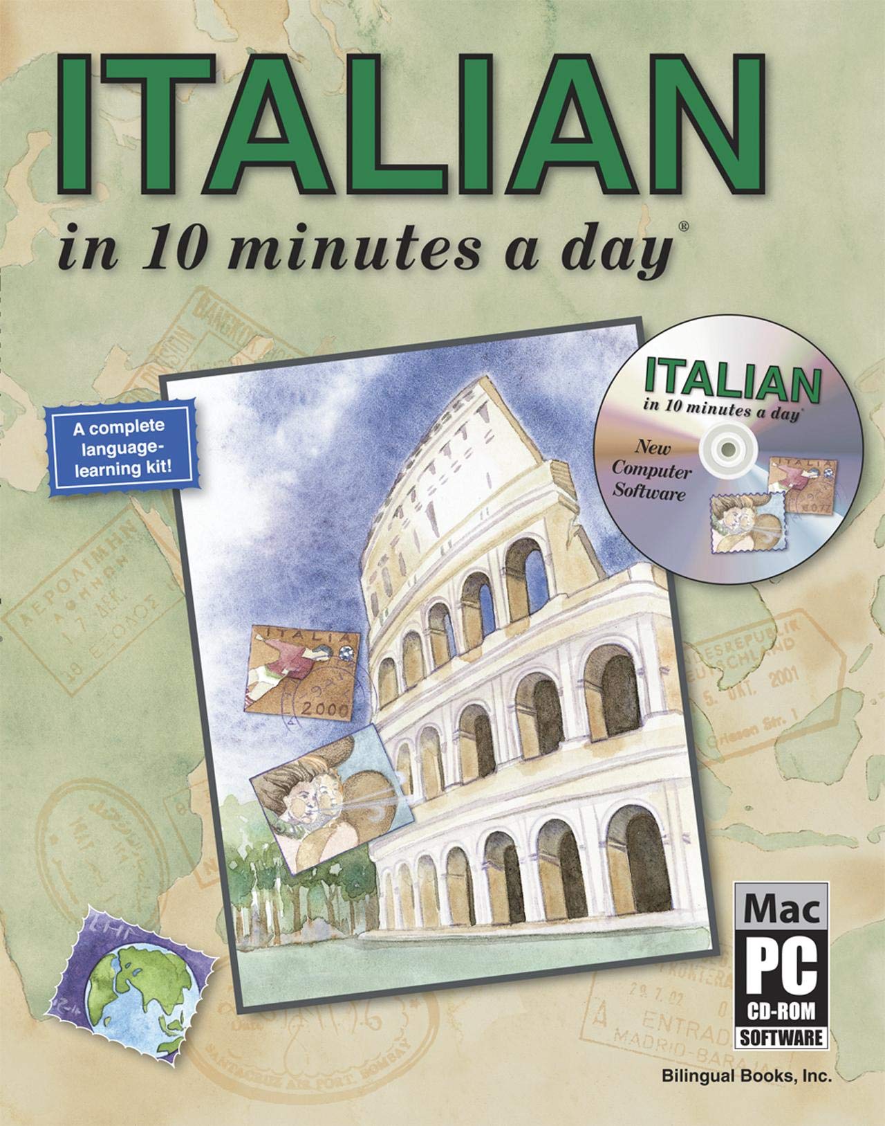 ITALIAN in 10 minutes a day with CDROM,Used