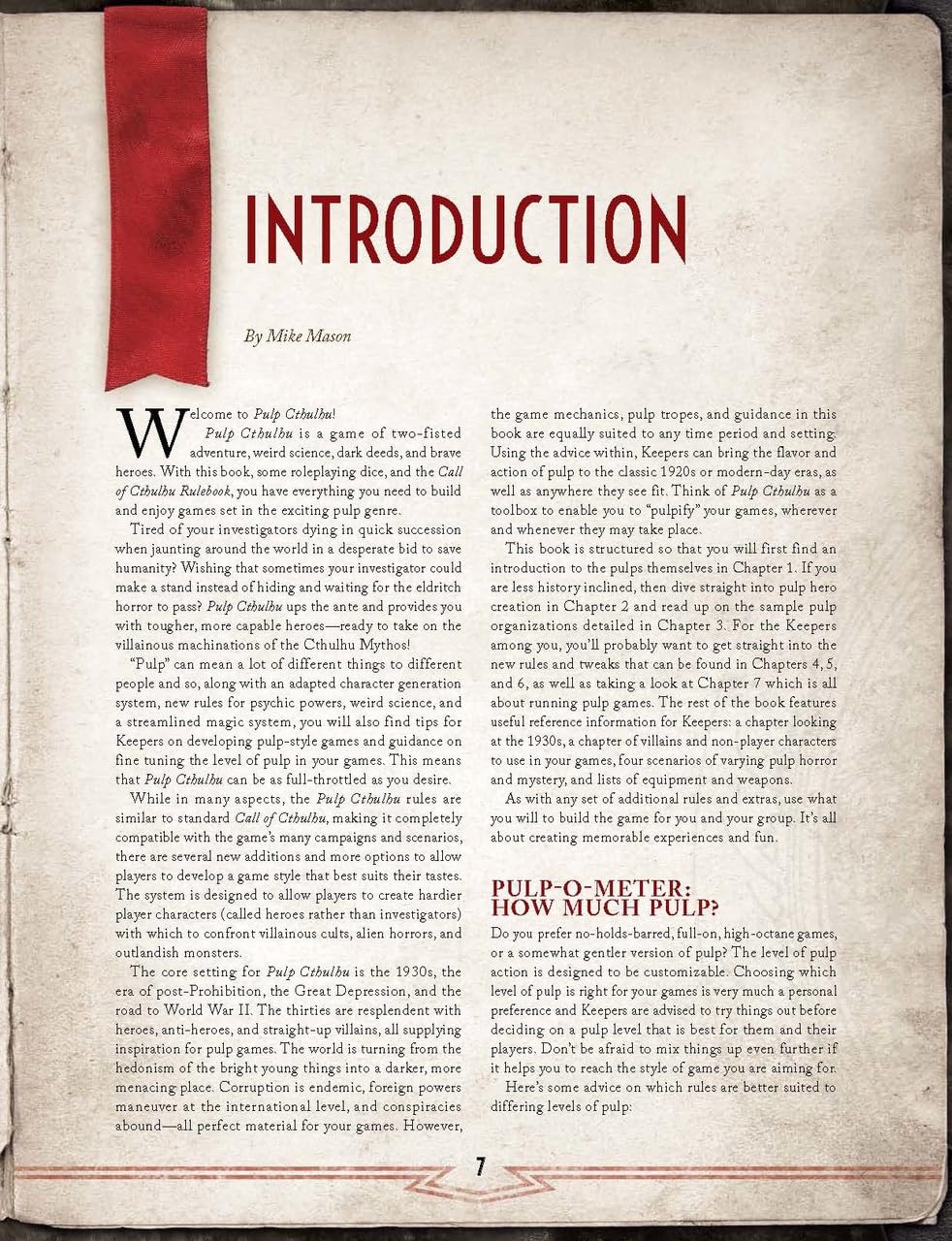 Pulp Cthulhu (Call of Cthulhu Roleplaying),New