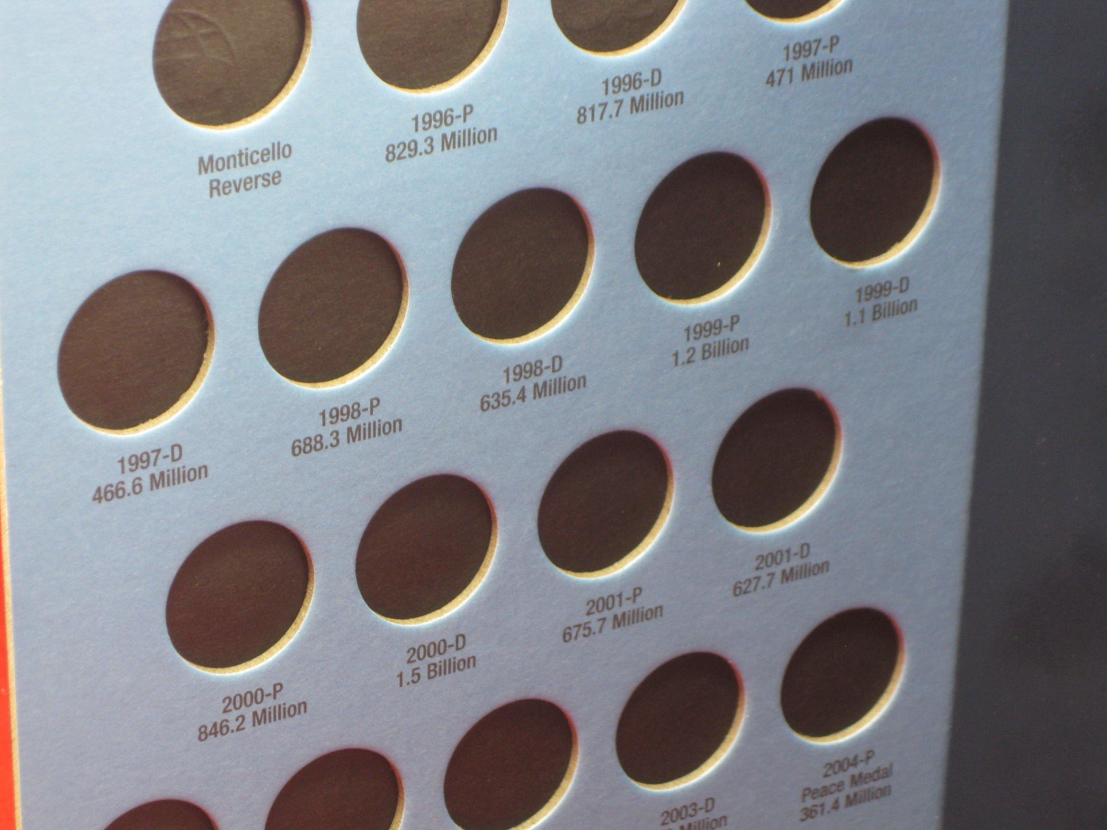 Jefferson Nickels Folder Starting 1996 (Official Whitman Coin Folder)-used