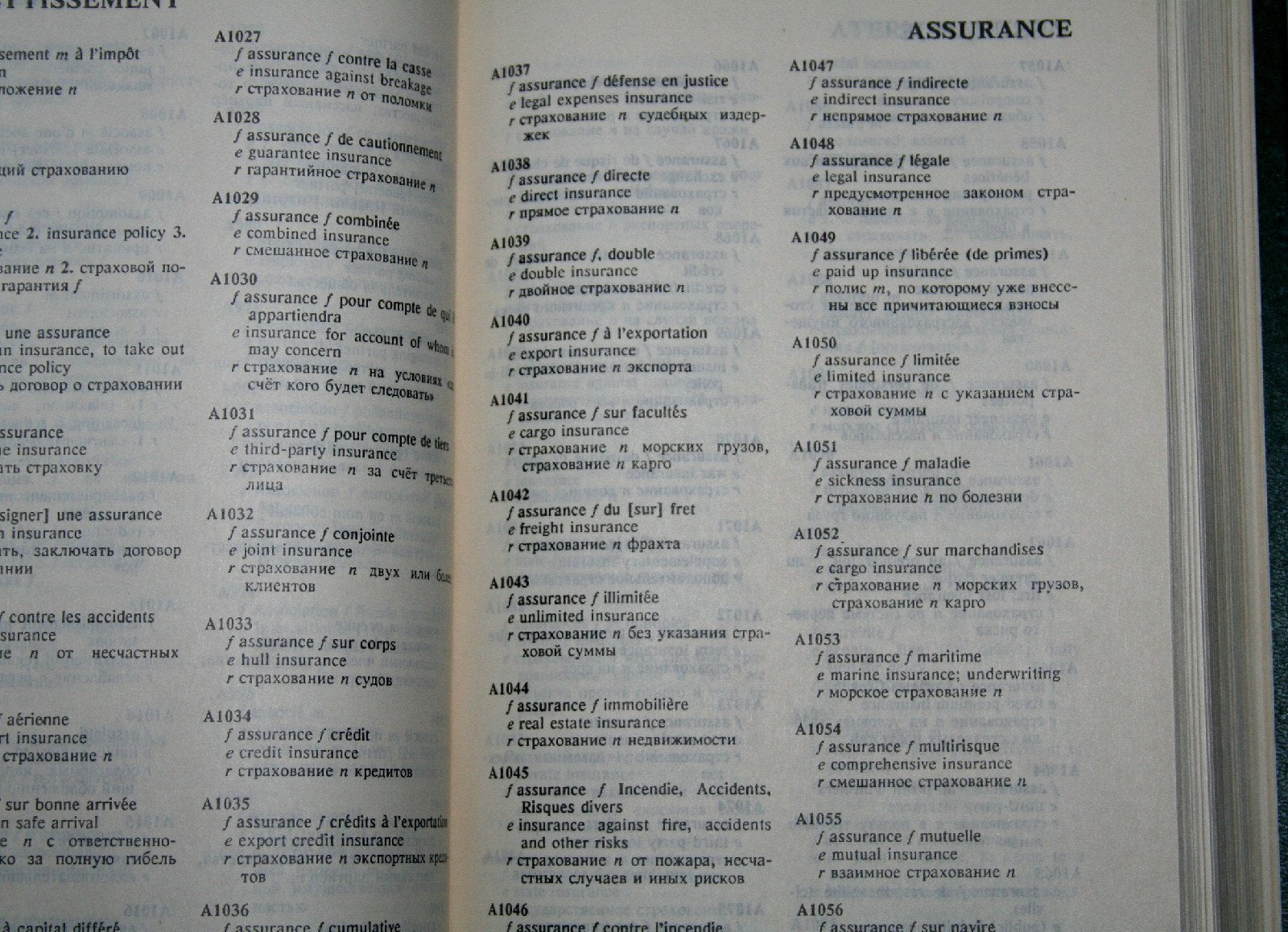 Dictionnaire Commercial et Financier, FrancaisAnglaisRusse,Used