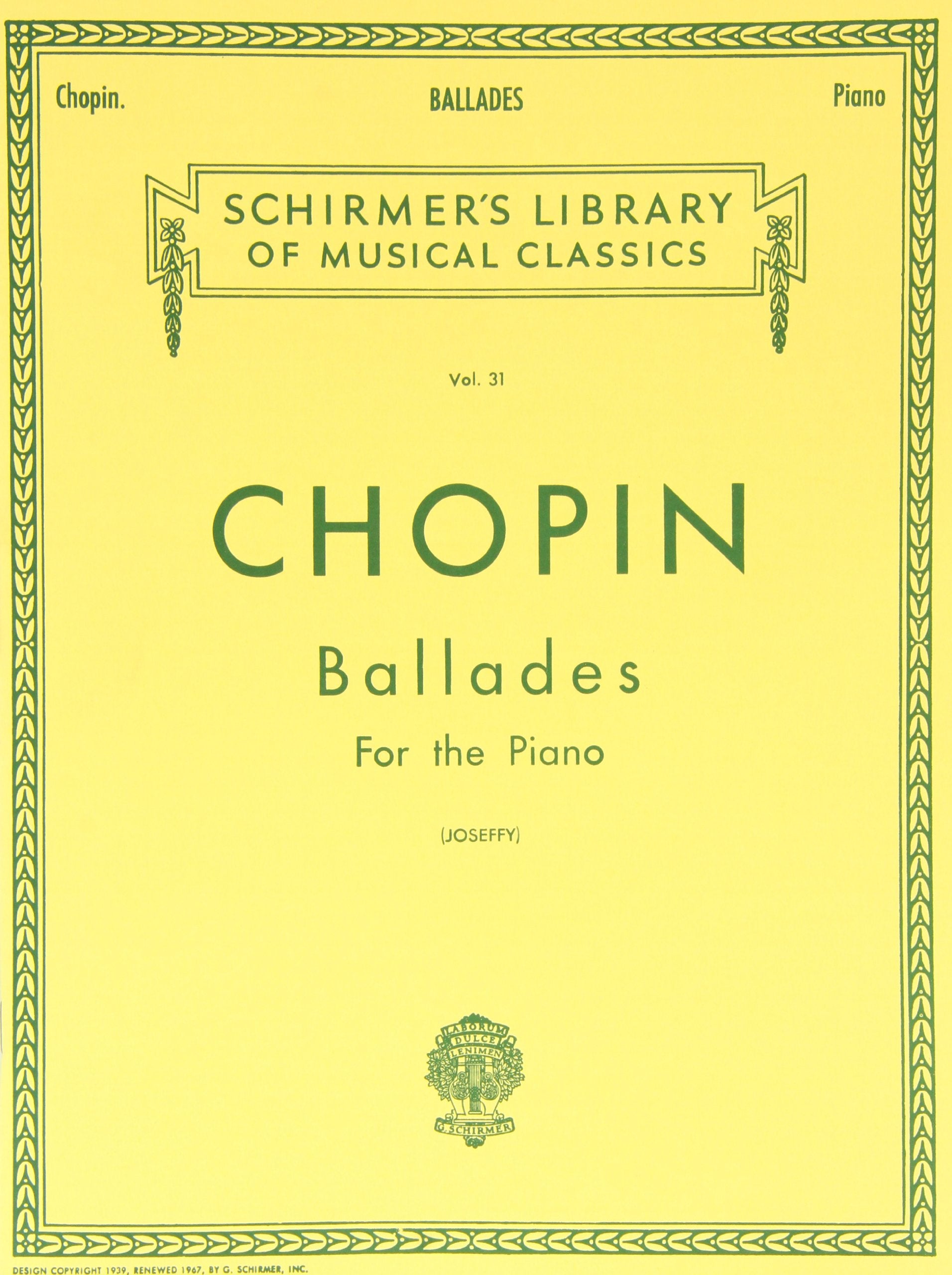 Ballades For The Piano (Schirmer'S Library Of Musical Classics Vol. 31),Used