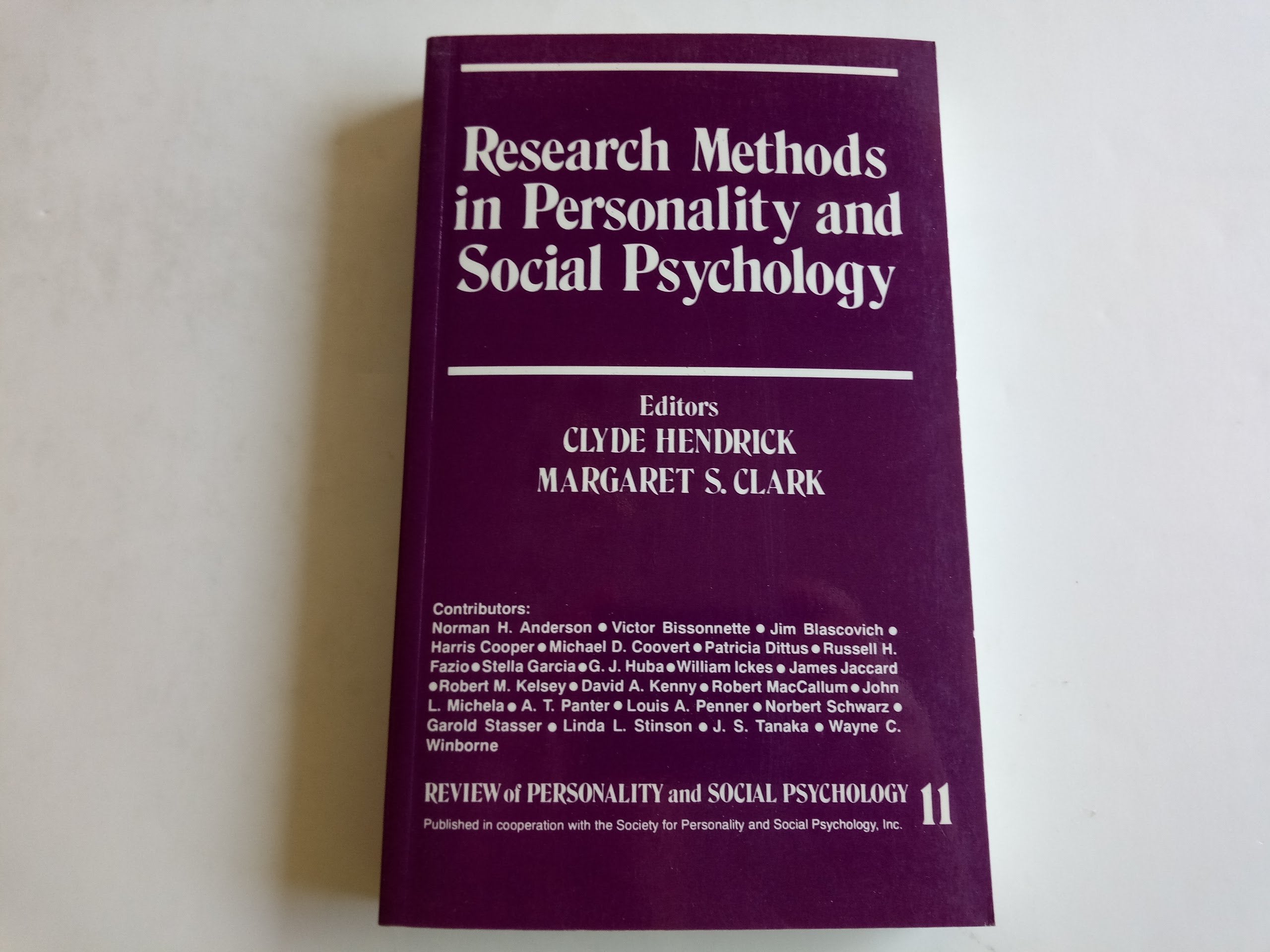 Research Methods In Personality And Social Psychology (The Review Of Personality And Social Psychology),New
