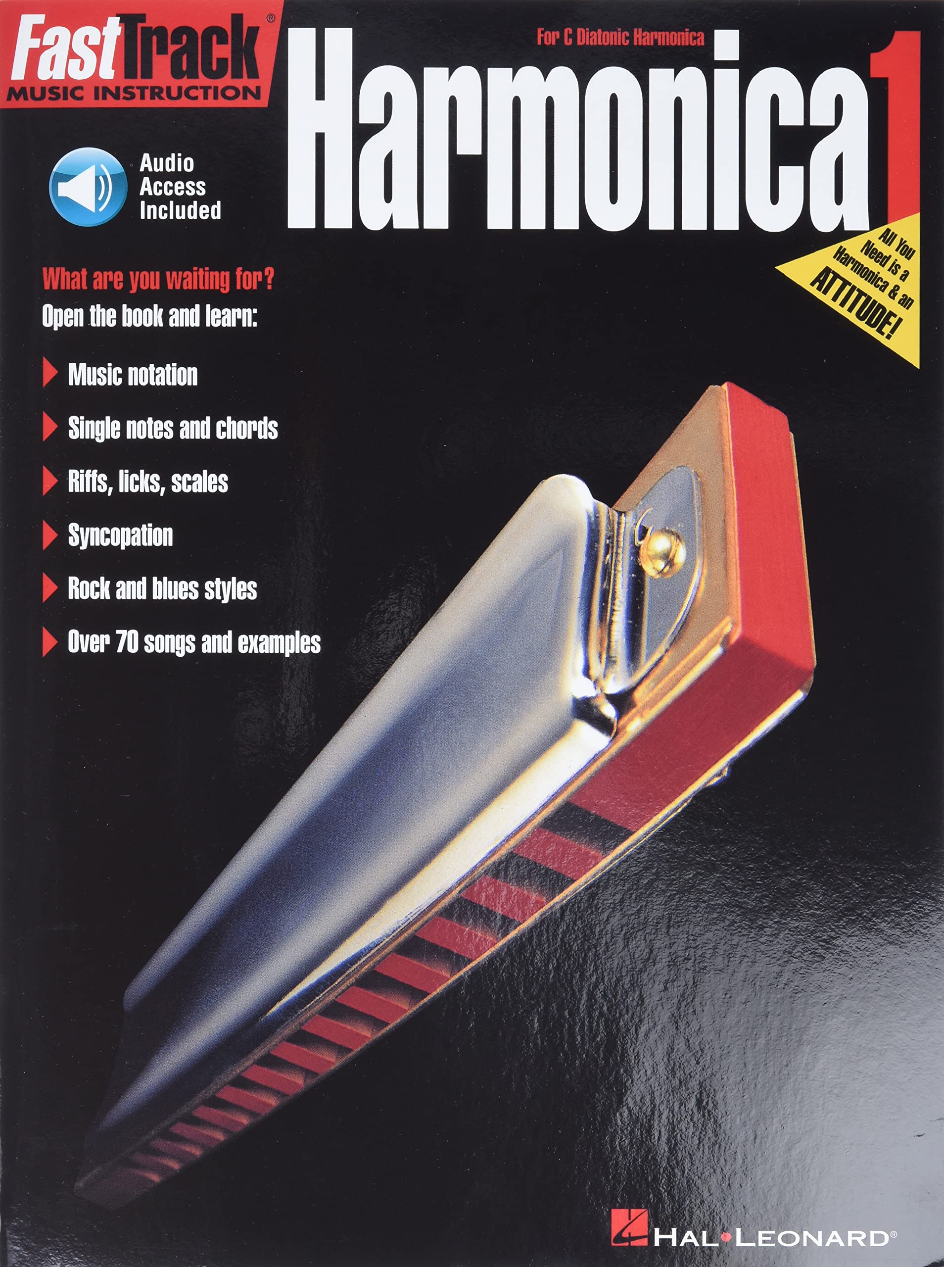 FastTrack Harmonica Method Book 1 Book/Online Audio (Fast Track Music Instruction),Used