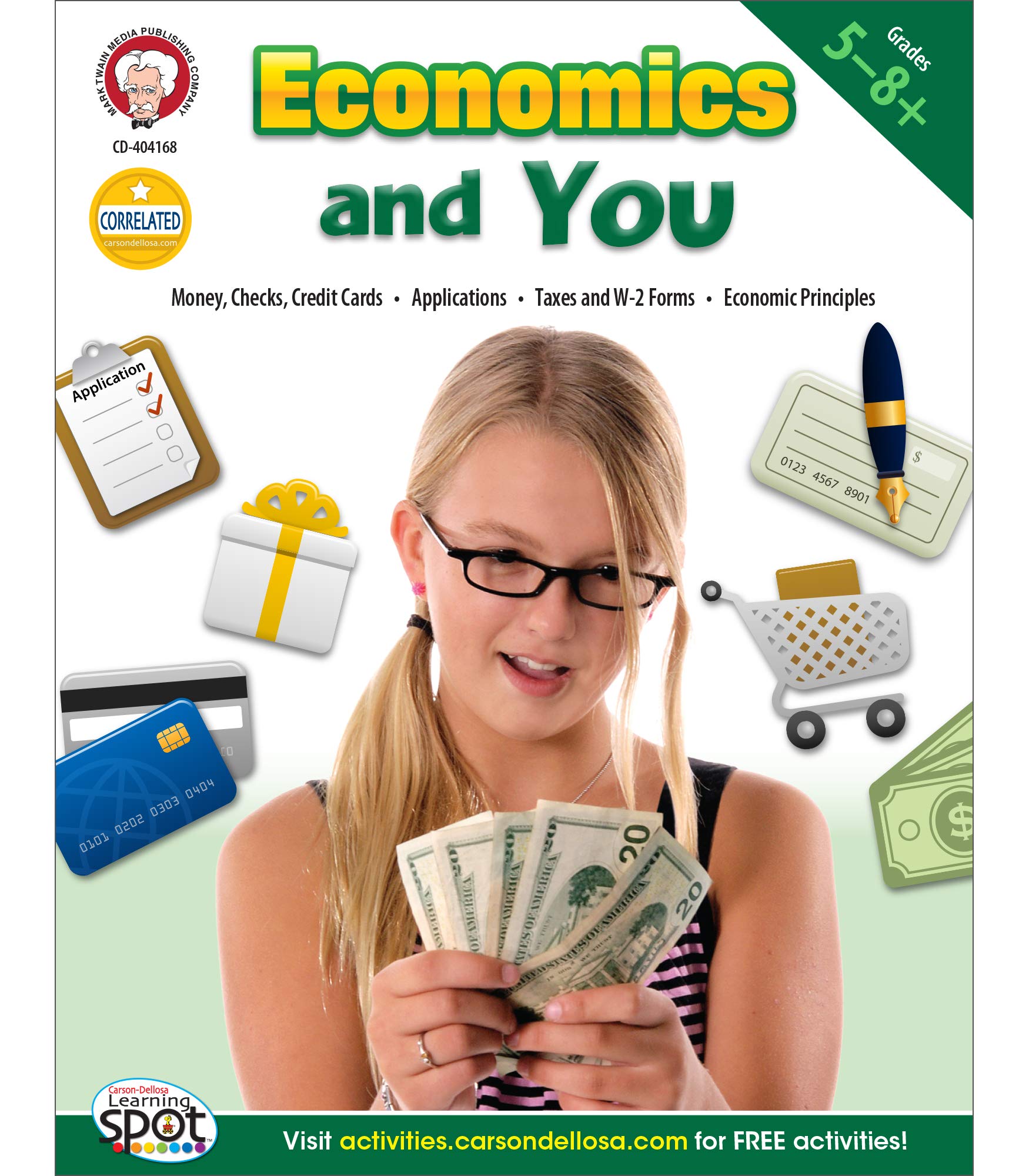 Mark Twain Basic Economics Workbook, Grades 58 Financial Literacy Books, Money, Taxes, And Economic Principals With Math Practi