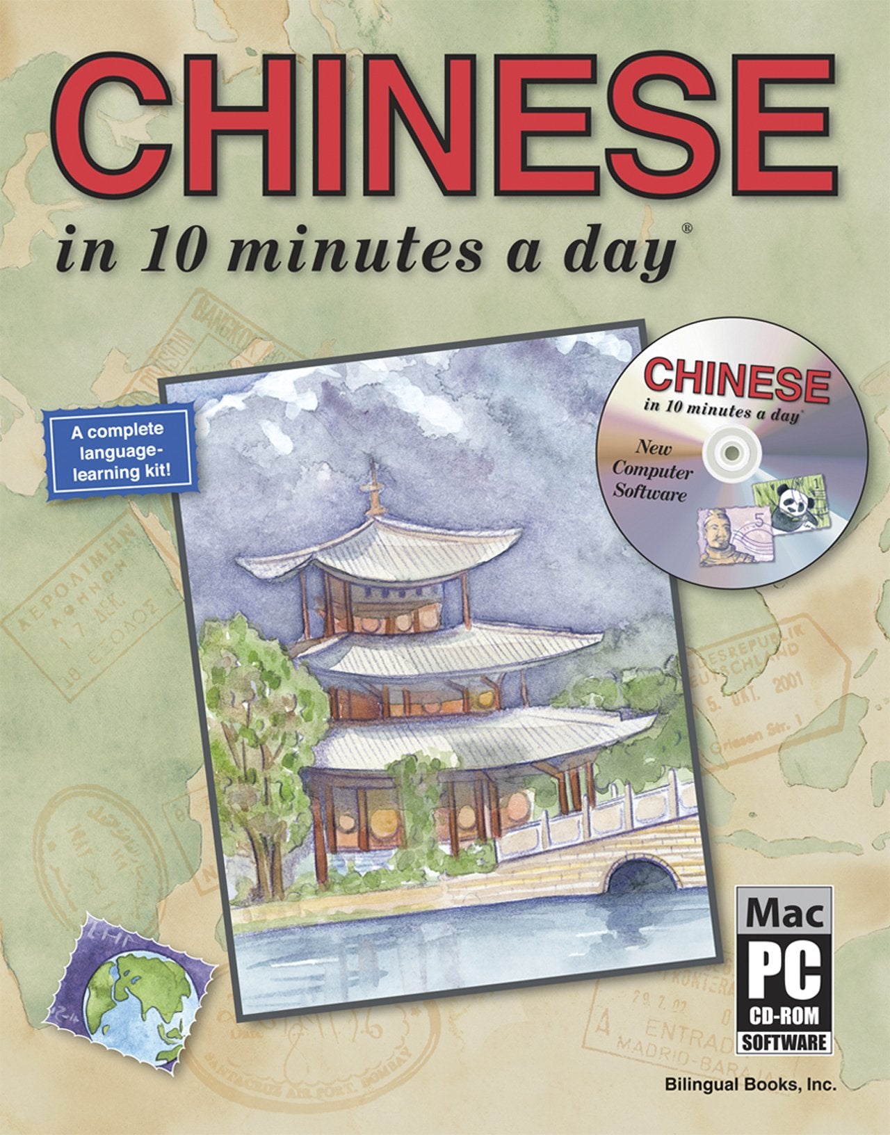 CHINESE in 10 minutes a day with CDROM,Used
