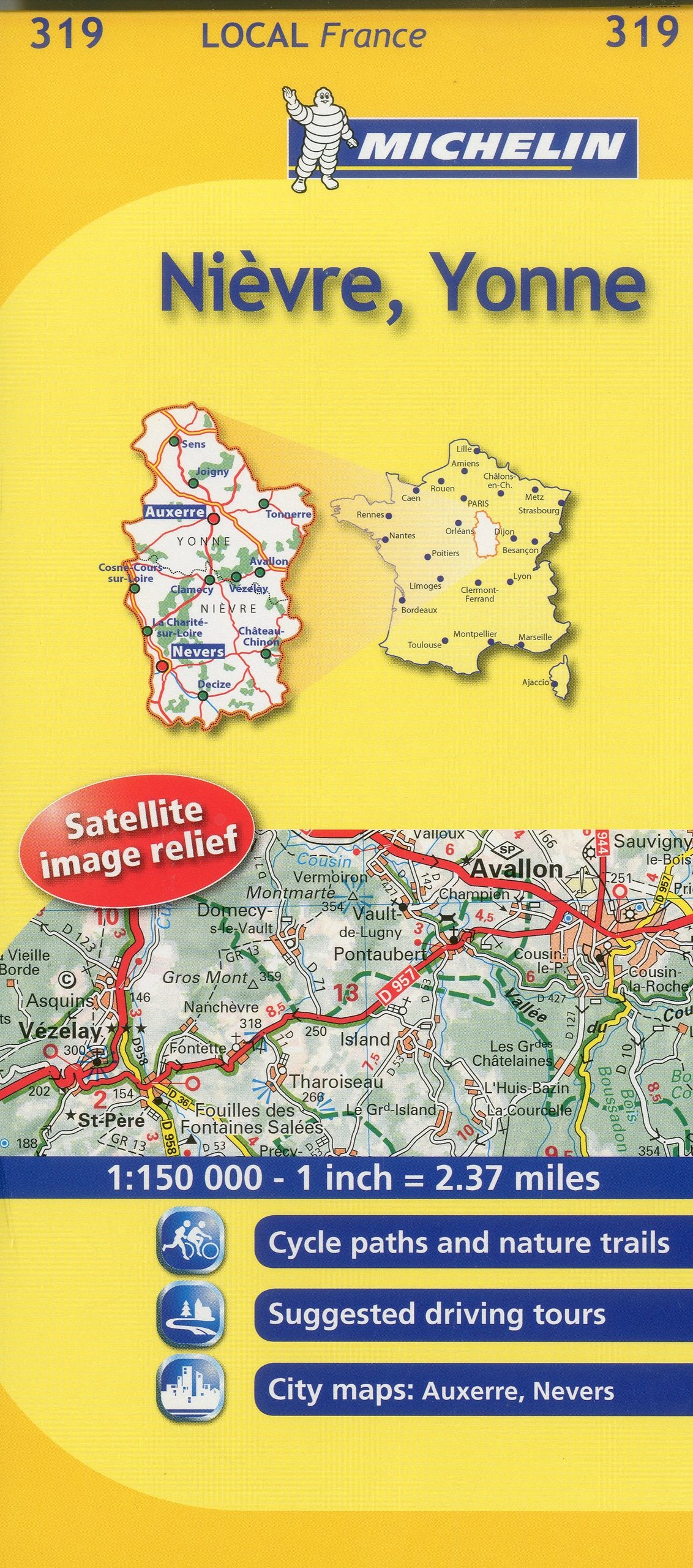 Michelin Map France: Nievre, Yonne 319 (Maps/Local (Michelin)) (English And French Edition),New