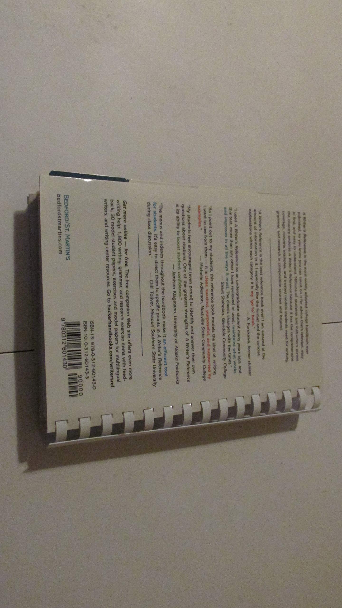 A Writer's Reference by Bedford/St. Martin's - Essential Guide for Writers, Students & Educators