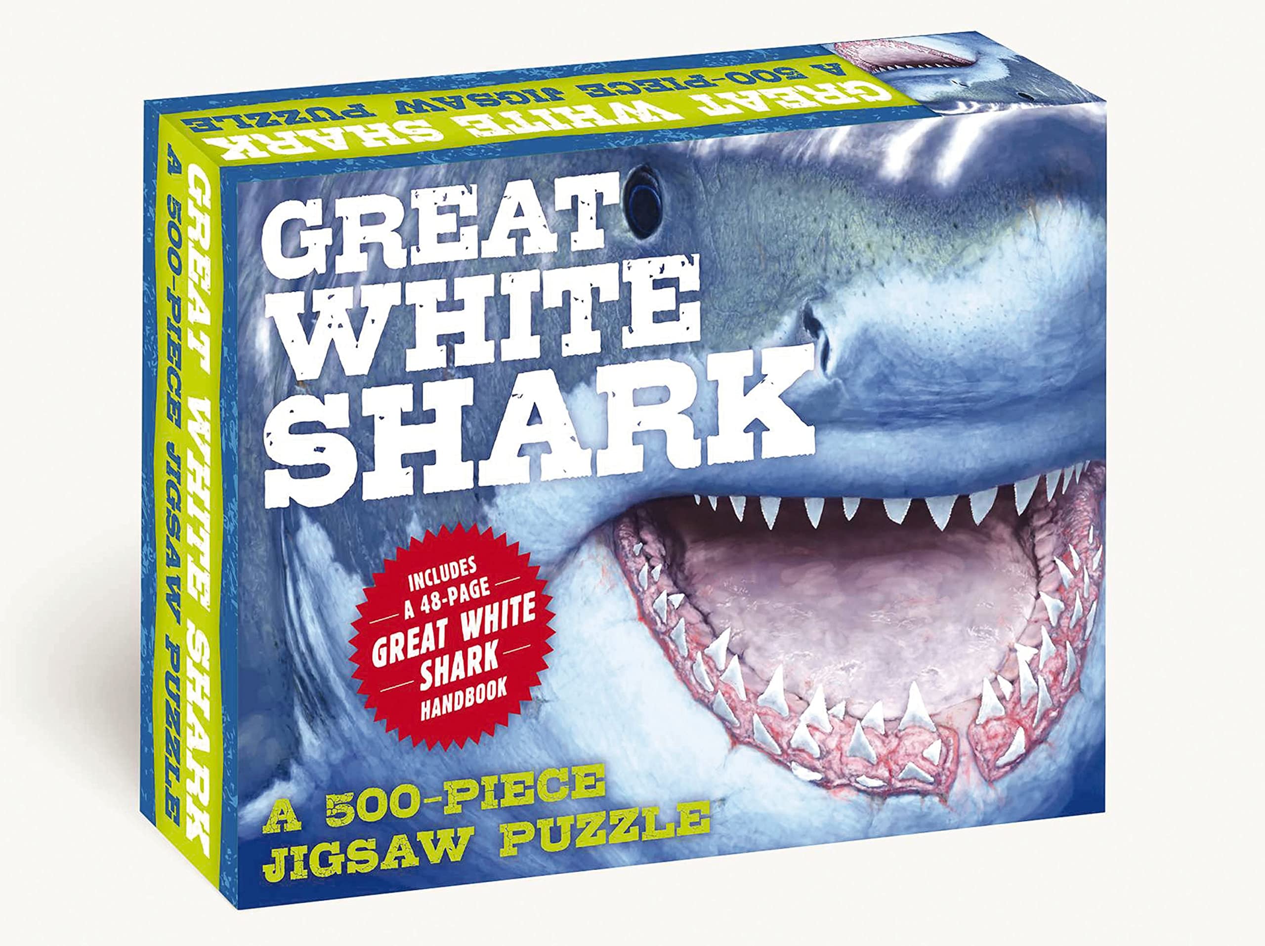 The Great White Shark 500Piece Jigsaw Puzzle & Book: A 500Piece Family Jigsaw Puzzle Featuring The Shark Handbook,Used