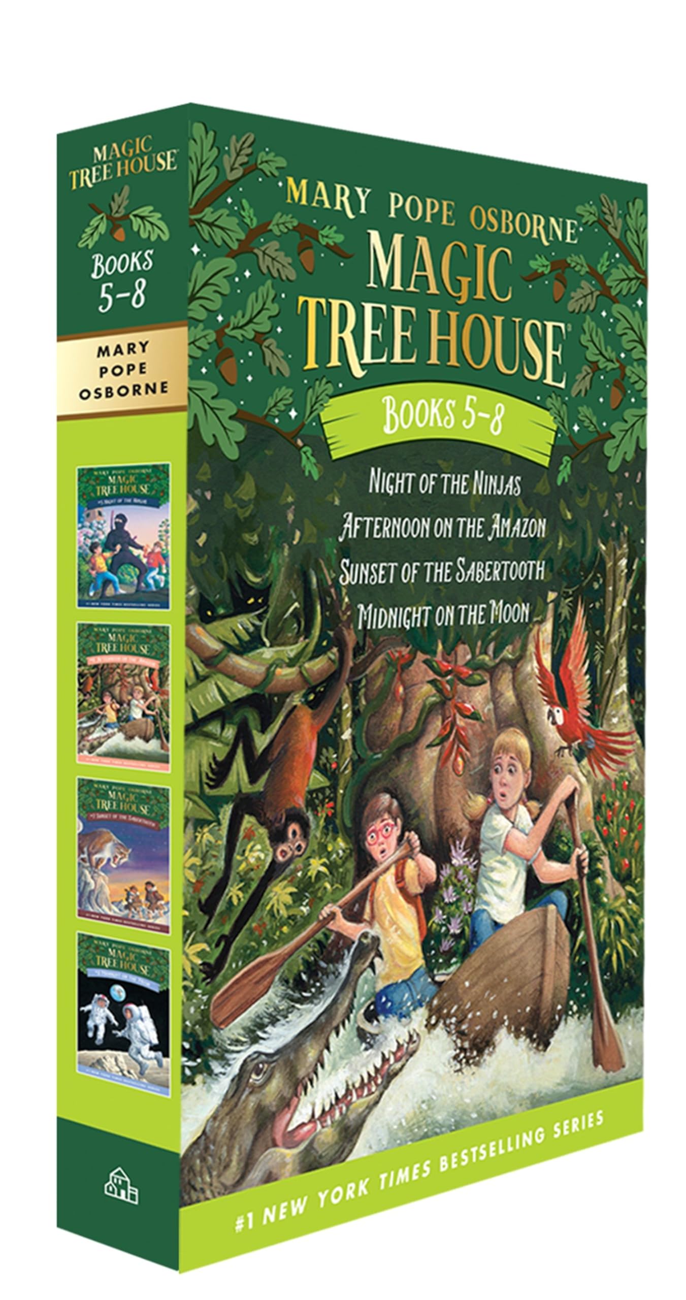 Magic Tree House Boxed Set, Books 58: Night Of The Ninjas, Afternoon On The Amazon, Sunset Of The Sabertooth, And Midnight On T