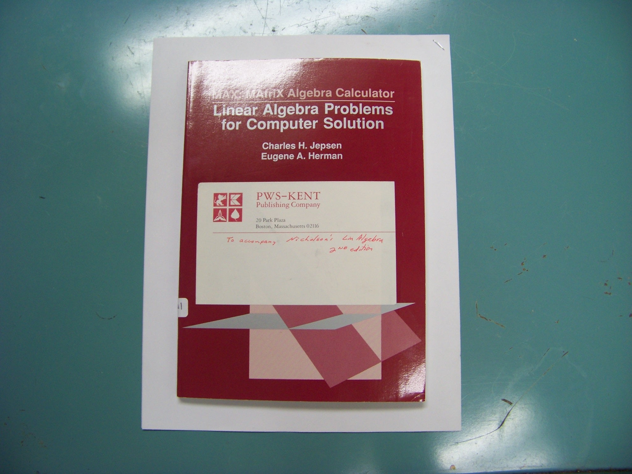 Max: Matrix Algebra Calculator; Linear Algebra Problems for Computer Solution,Used