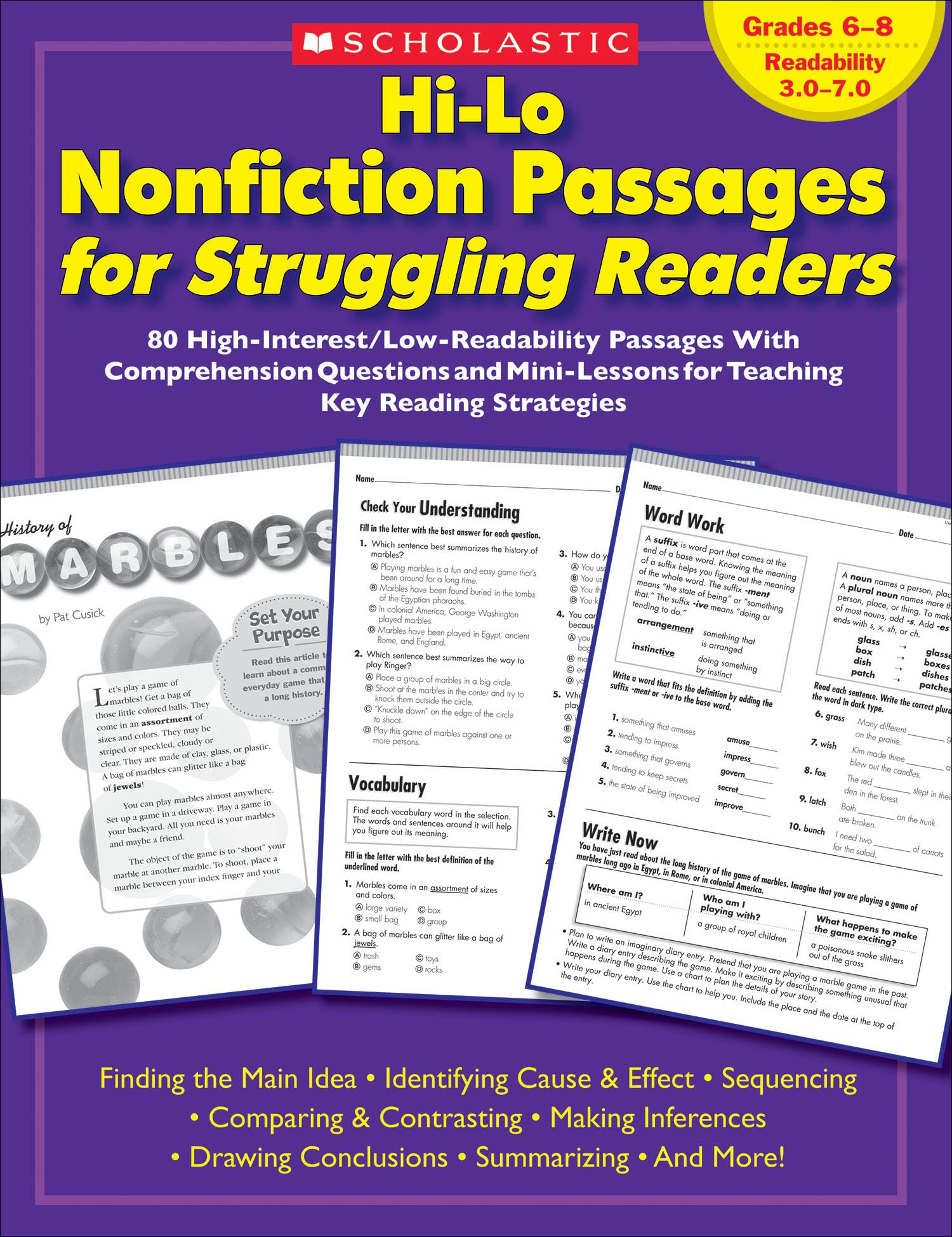 Hilo Nonfiction Passages For Struggling Readers: Grades 68: 80 Highinterest/Lowreadability Passages With Comprehension Quest,New