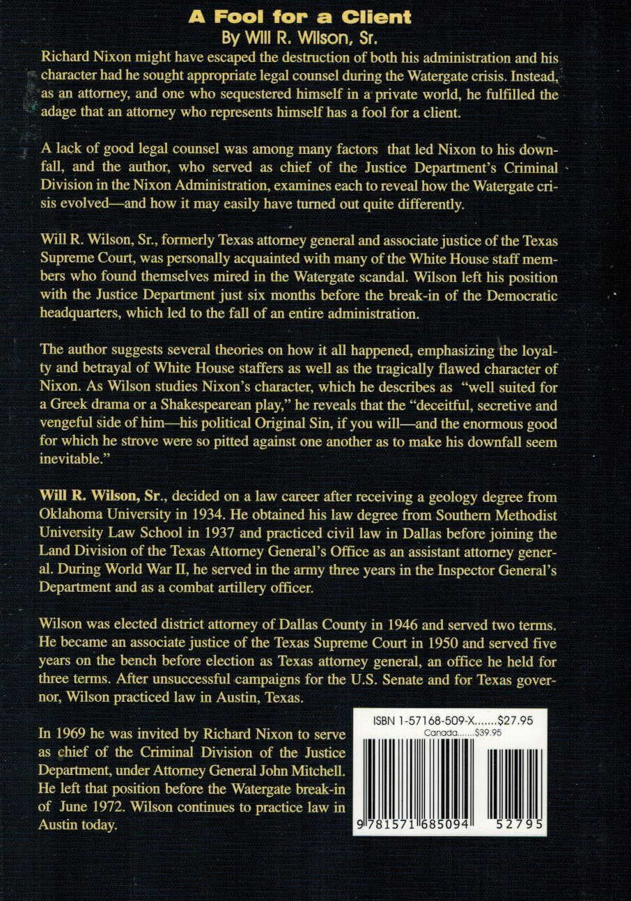 A Fool for a Client: How President Nixon Could Have Avoided Impeachment,Used