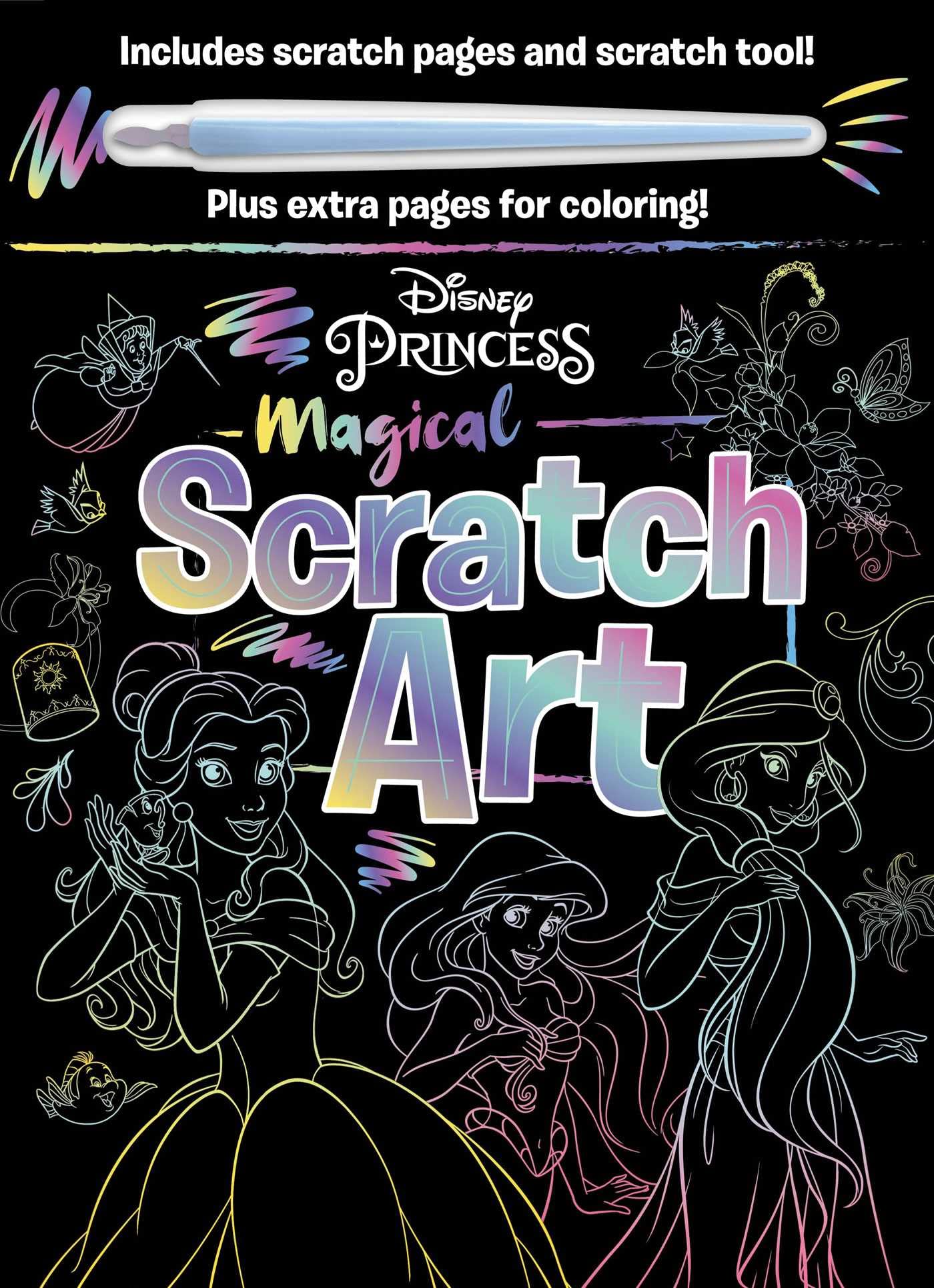 Disney Princess  Magical Scratch Art: With Scratch Tool And Coloring Pages,New