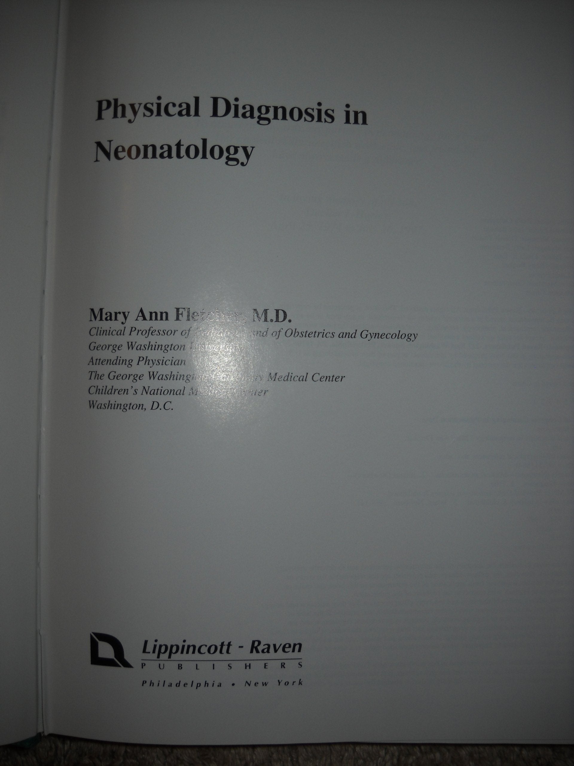 Physical Diagnosis In Neonatology,New