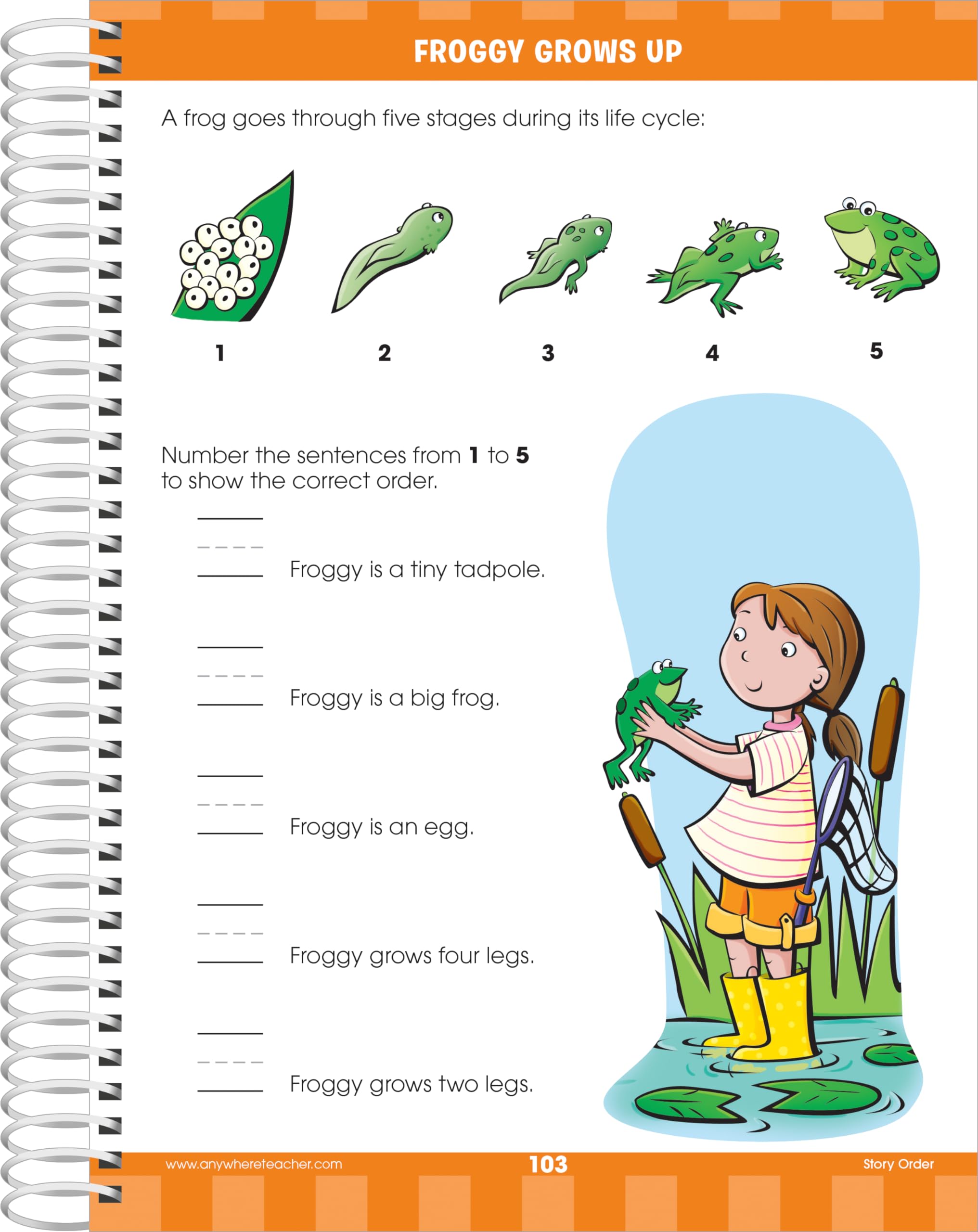 School Zone Big First Grade Workbook 320 Spiral Pages, Ages 6 to 7, 1st Grade, Reading, Parts of Speech, Basic Math, Word Pr,New