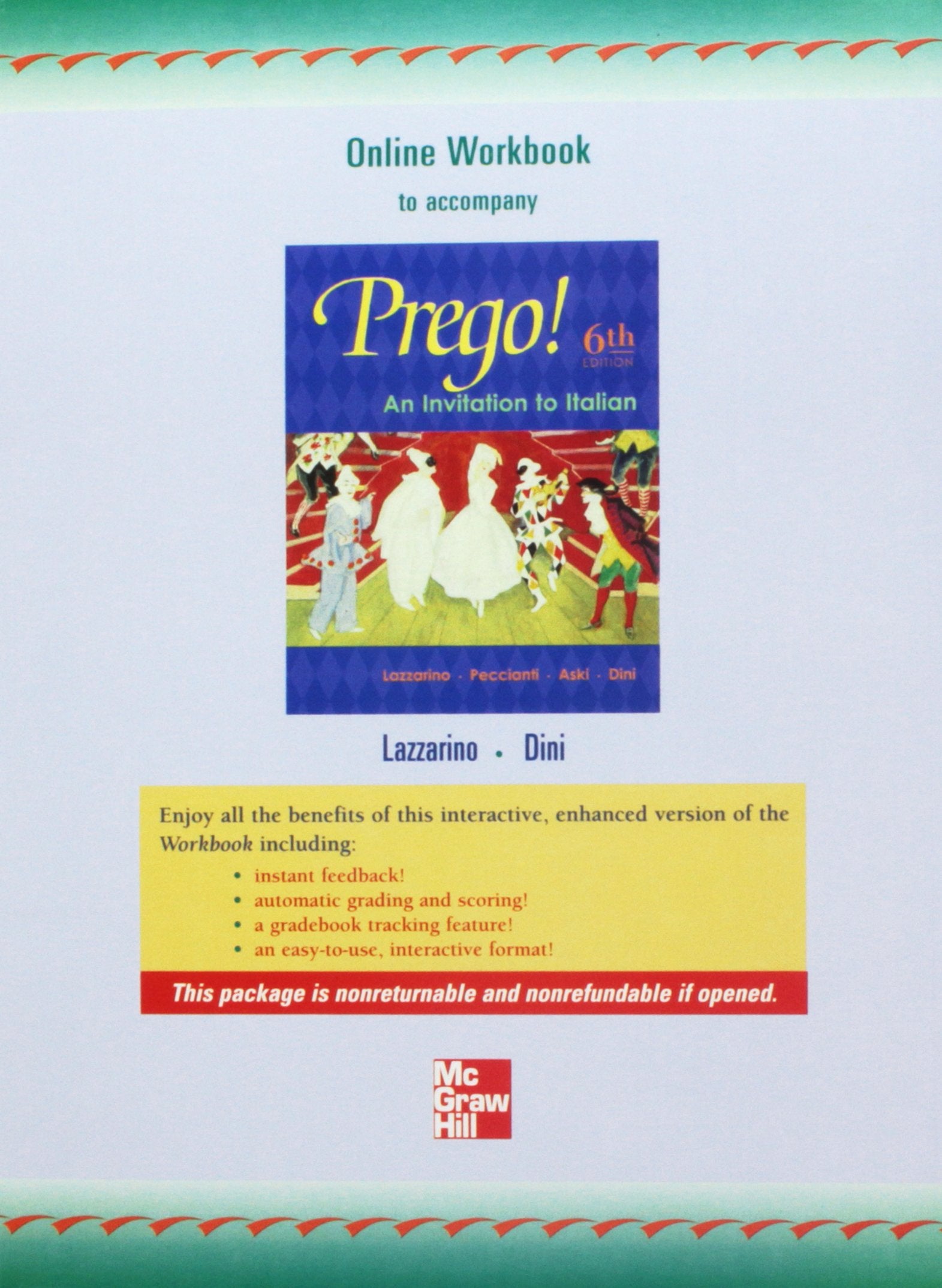 Digital (Electronic) Workbook to accompany Prego! An Invitation to Italian,Used